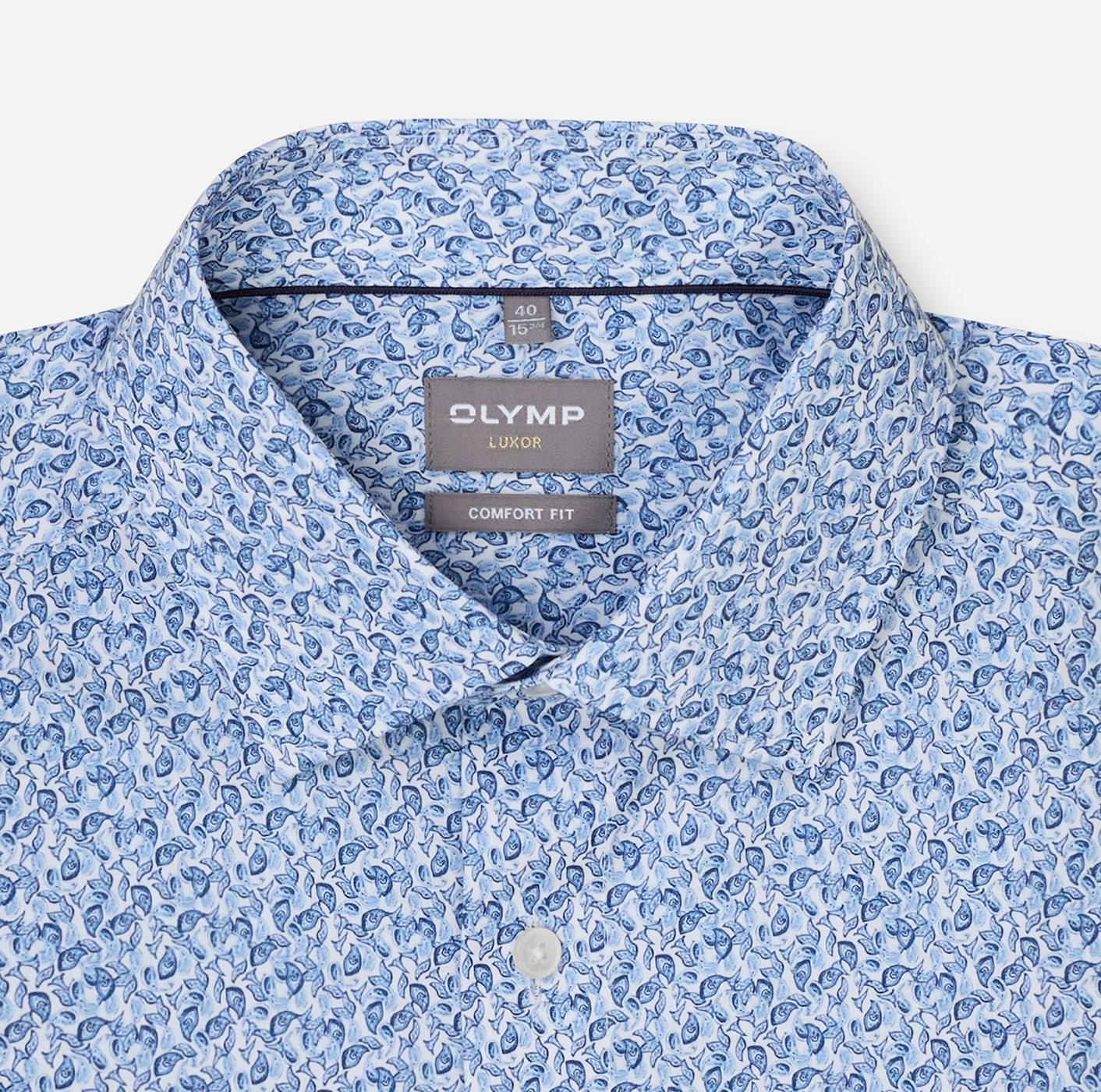 Hemd Herren Bleu – OLYMP Luxor Comfort Fit, Detailansicht