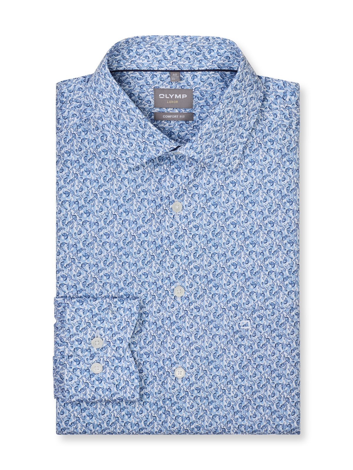Hemd Herren Bleu – OLYMP Luxor Comfort Fit, Detailansicht