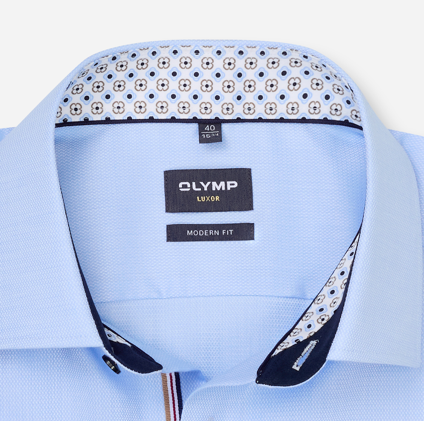 Hemd Herren Bleu – OLYMP Luxor 24/Seven Modern Fit, Detailansicht