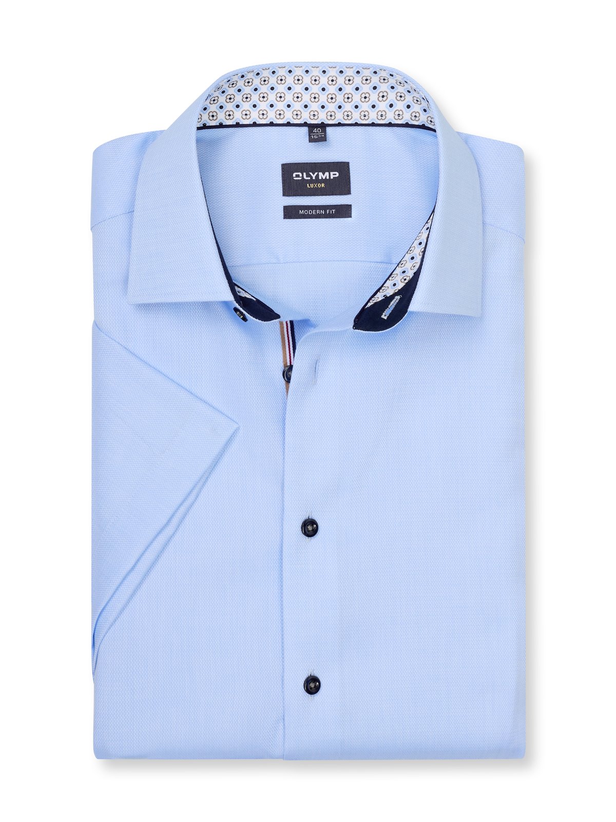 Hemd Herren Bleu – OLYMP Luxor 24/Seven Modern Fit, Detailansicht