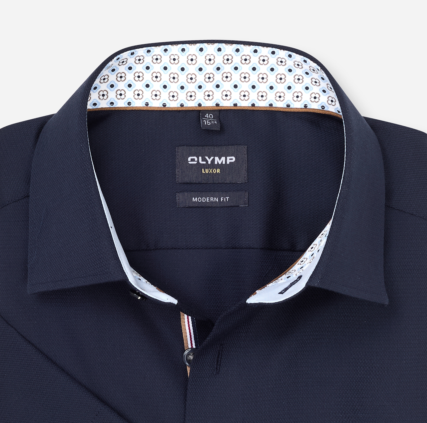 Hemd Herren Marine – OLYMP Luxor 24/Seven Modern Fit, Detailansicht