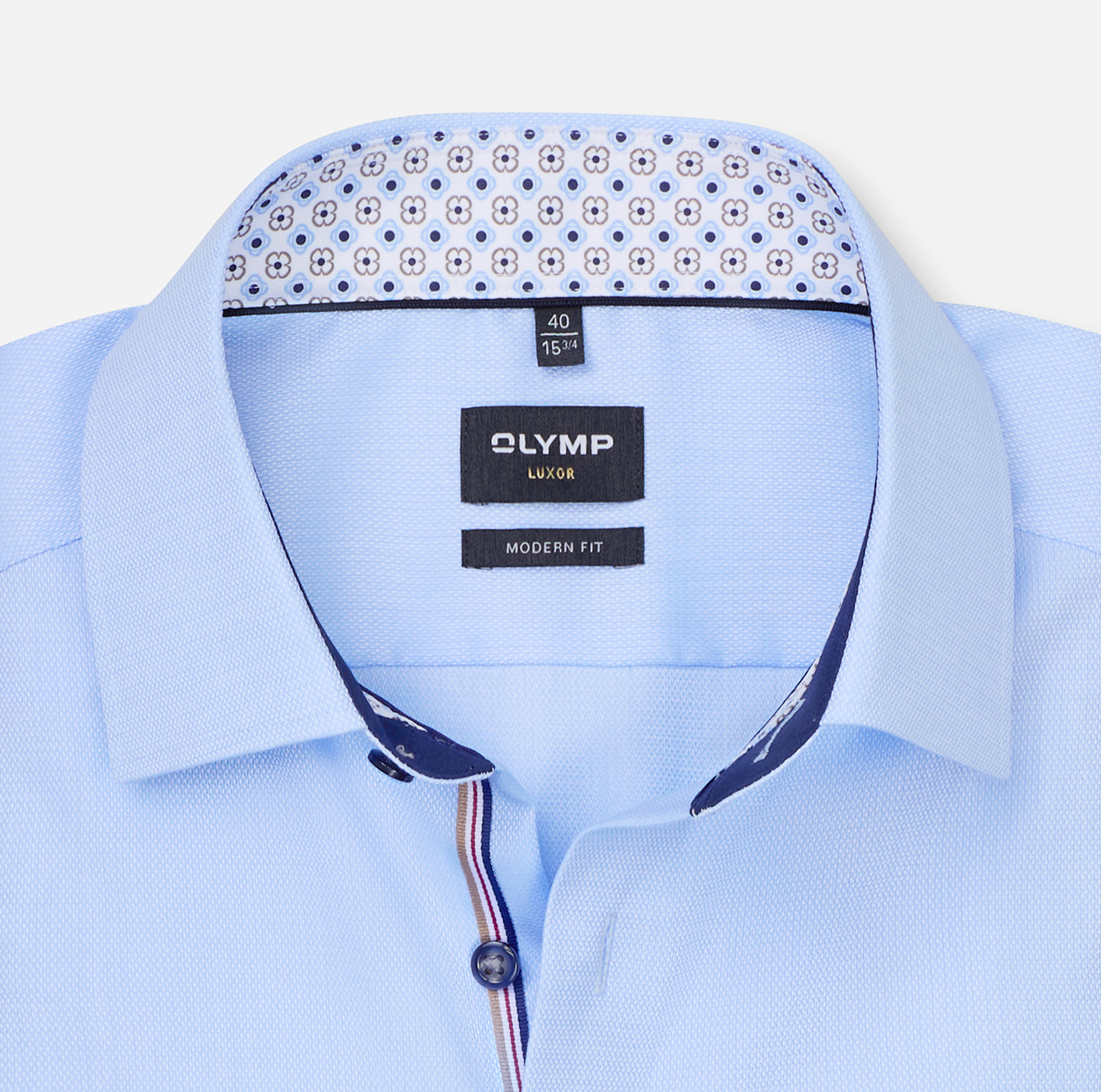 Hemd Herren Bleu – OLYMP Luxor 24/Seven Modern Fit, Detailansicht