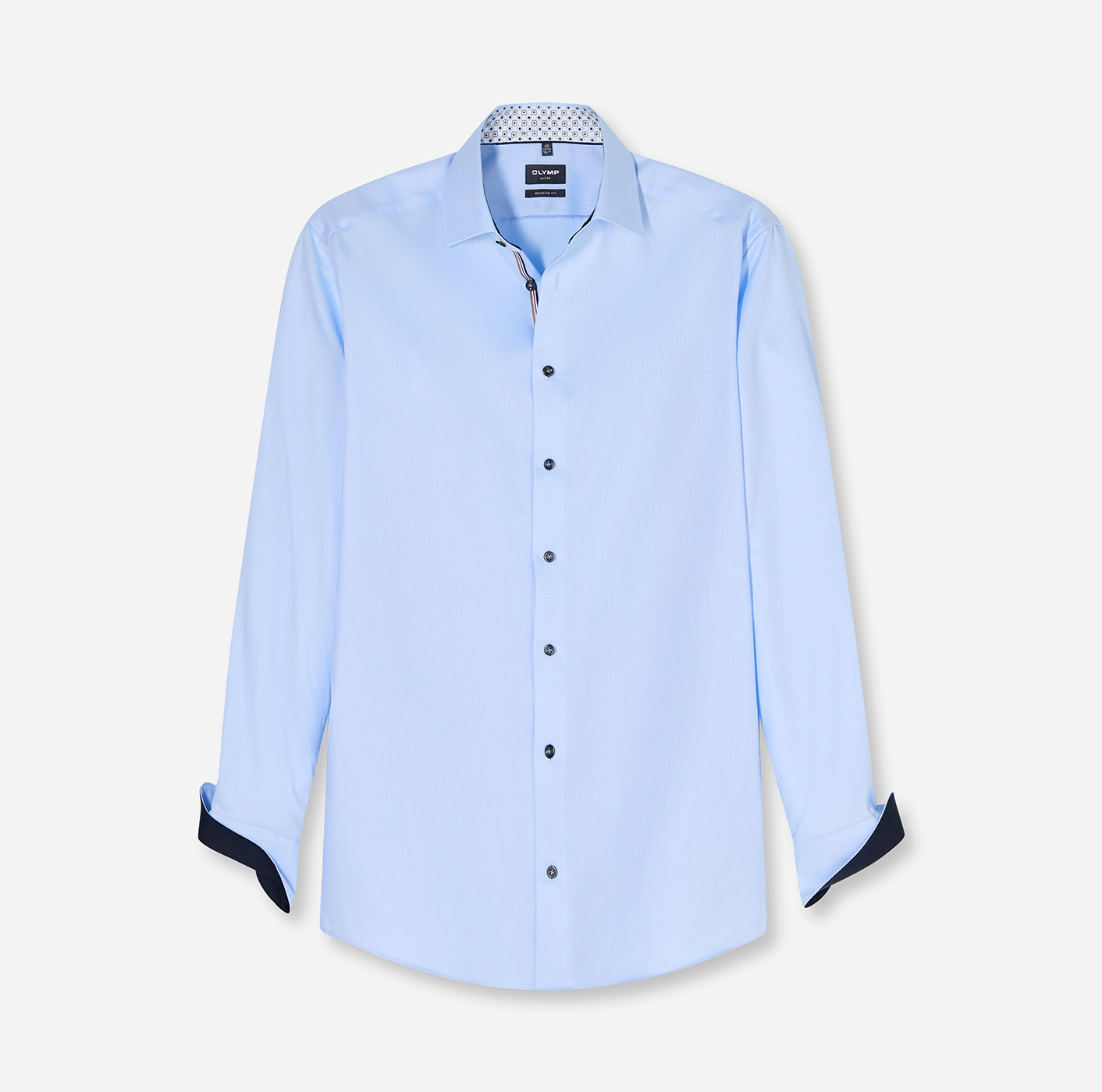 Hemd Herren Bleu – OLYMP Luxor 24/Seven Modern Fit, Detailansicht