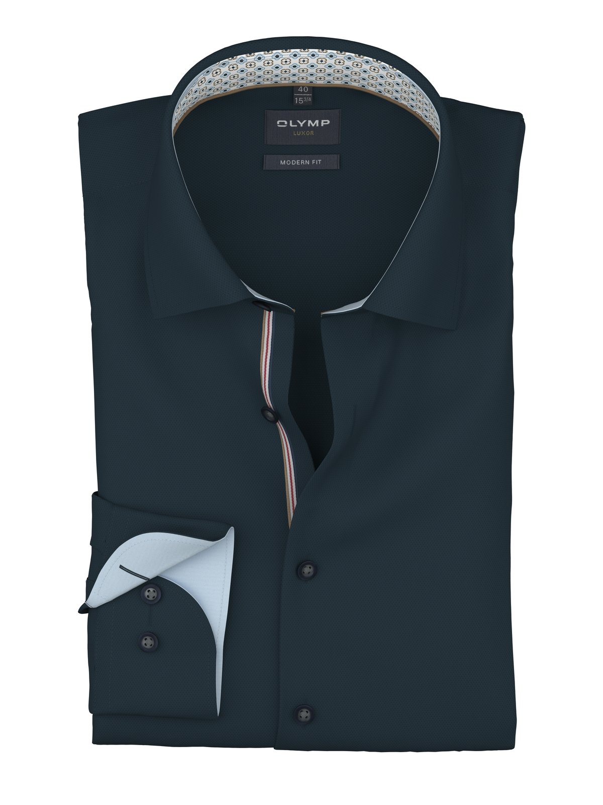 Hemd Herren Marine – OLYMP Luxor 24/Seven Modern Fit, Detailansicht