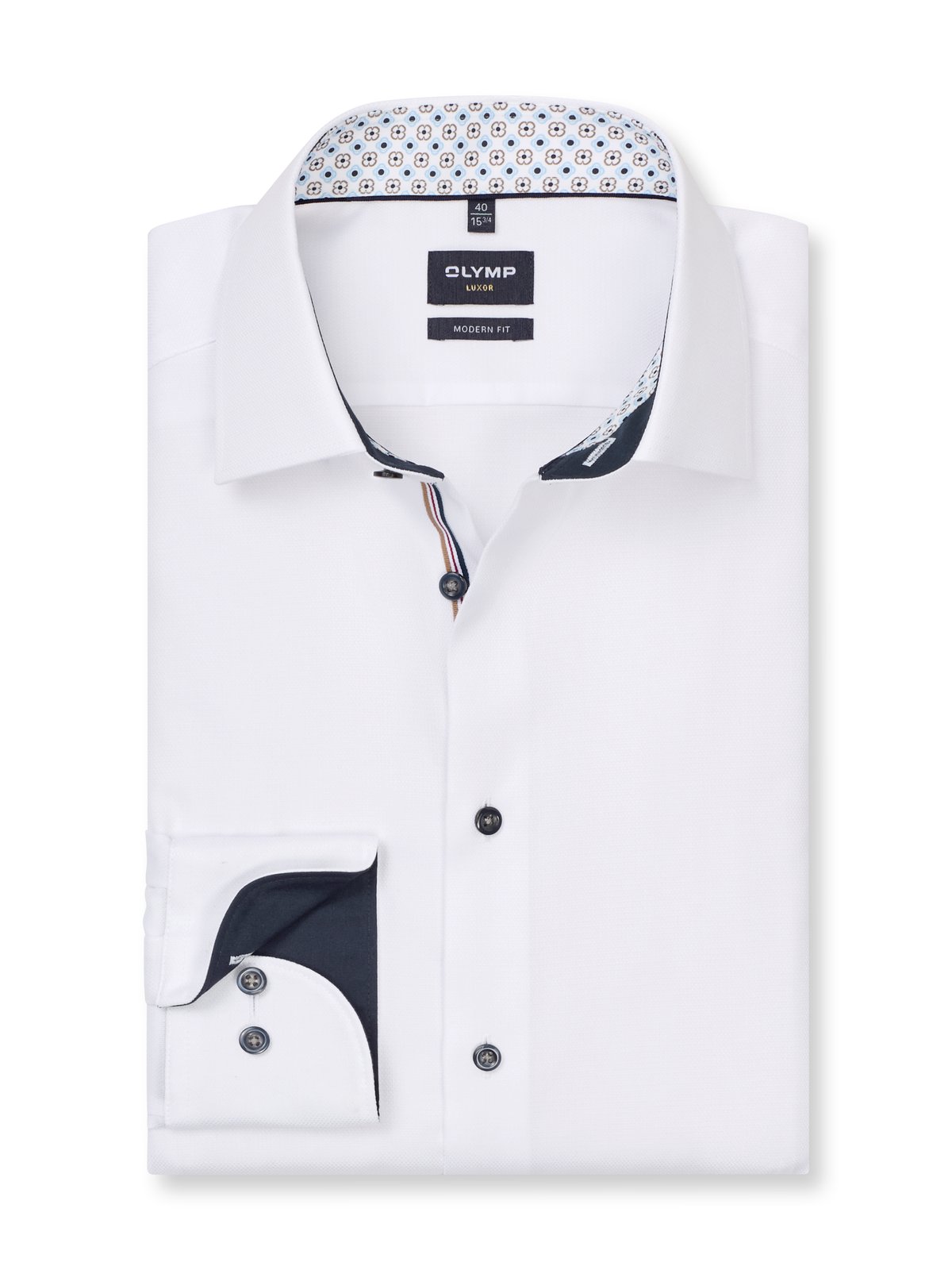 Hemd Herren Weiß – OLYMP Luxor Modern Fit Extra langer Arm, Detailansicht