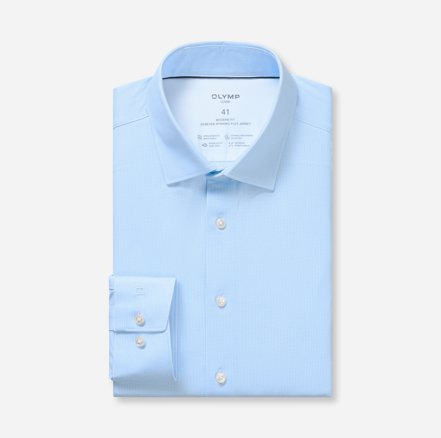 Hemd Herren Bleu – OLYMP Luxor 24/Seven Modern Fit