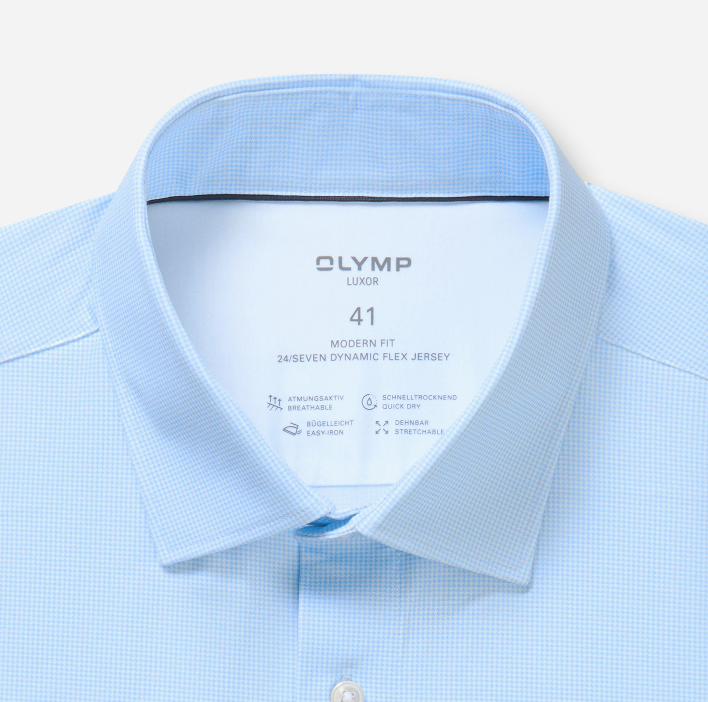 Hemd Herren Bleu – OLYMP Luxor 24/Seven Modern Fit, Detailansicht