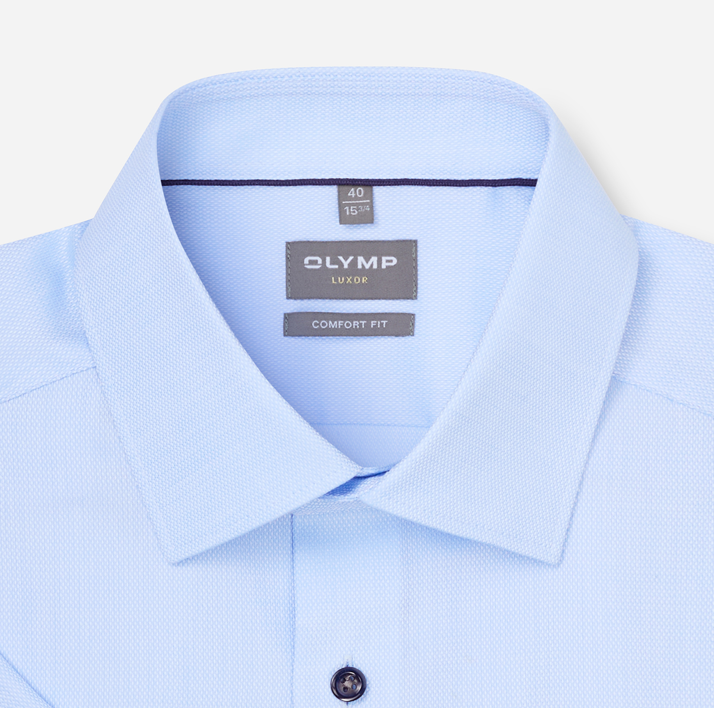 Hemd Herren Bleu – OLYMP Luxor Modern Fit, Detailansicht