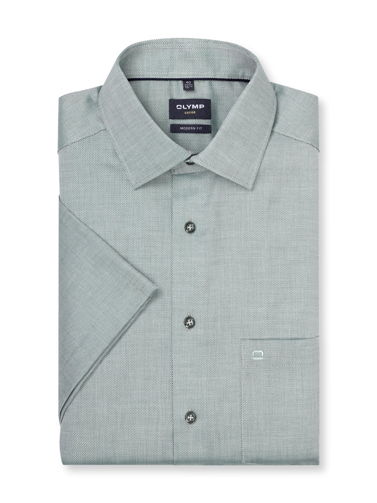 Hemd Herren Grün – OLYMP Luxor Modern Fit, Detailansicht