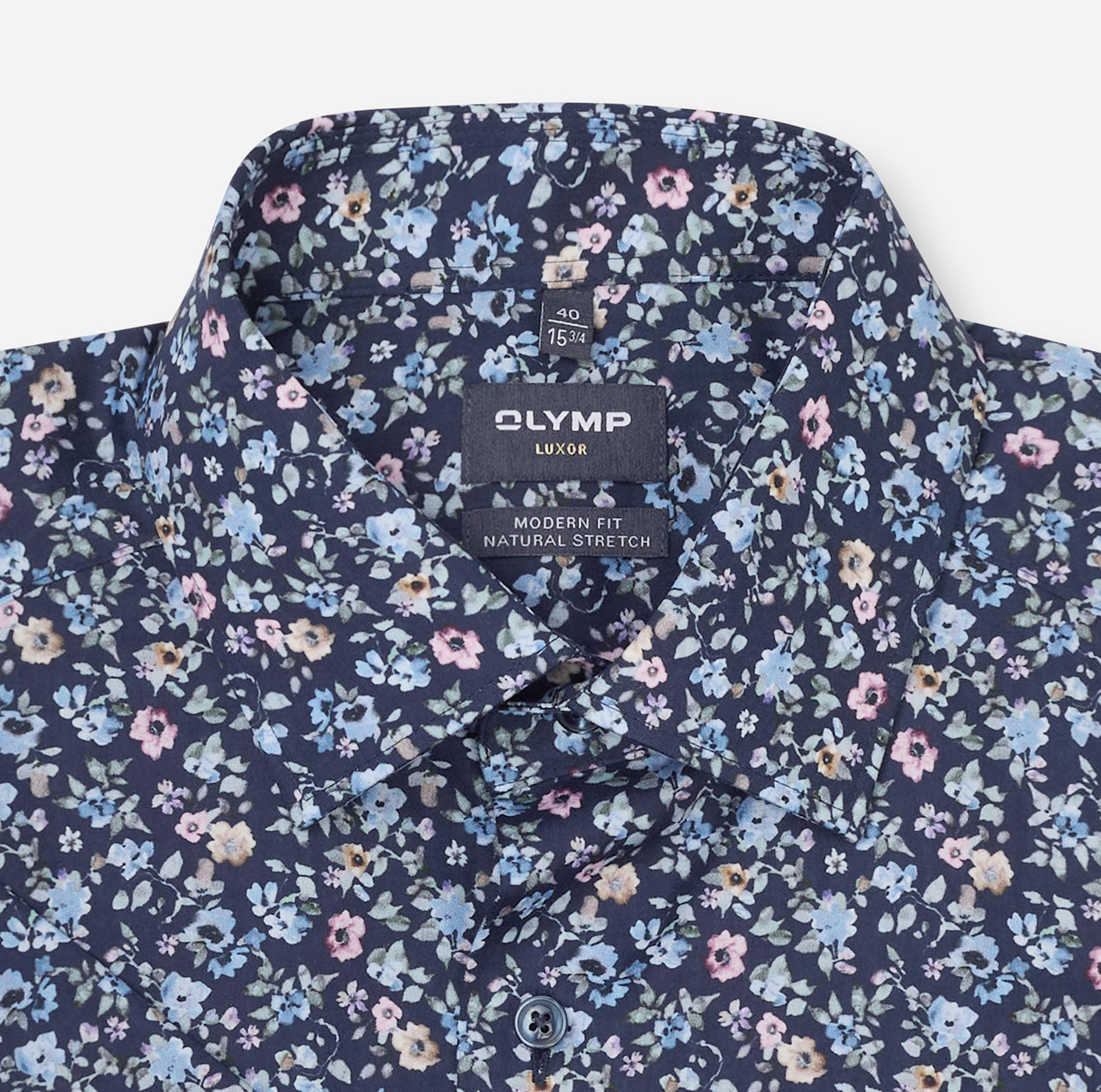 Hemd Herren Marine – OLYMP Luxor Modern Fit, Detailansicht