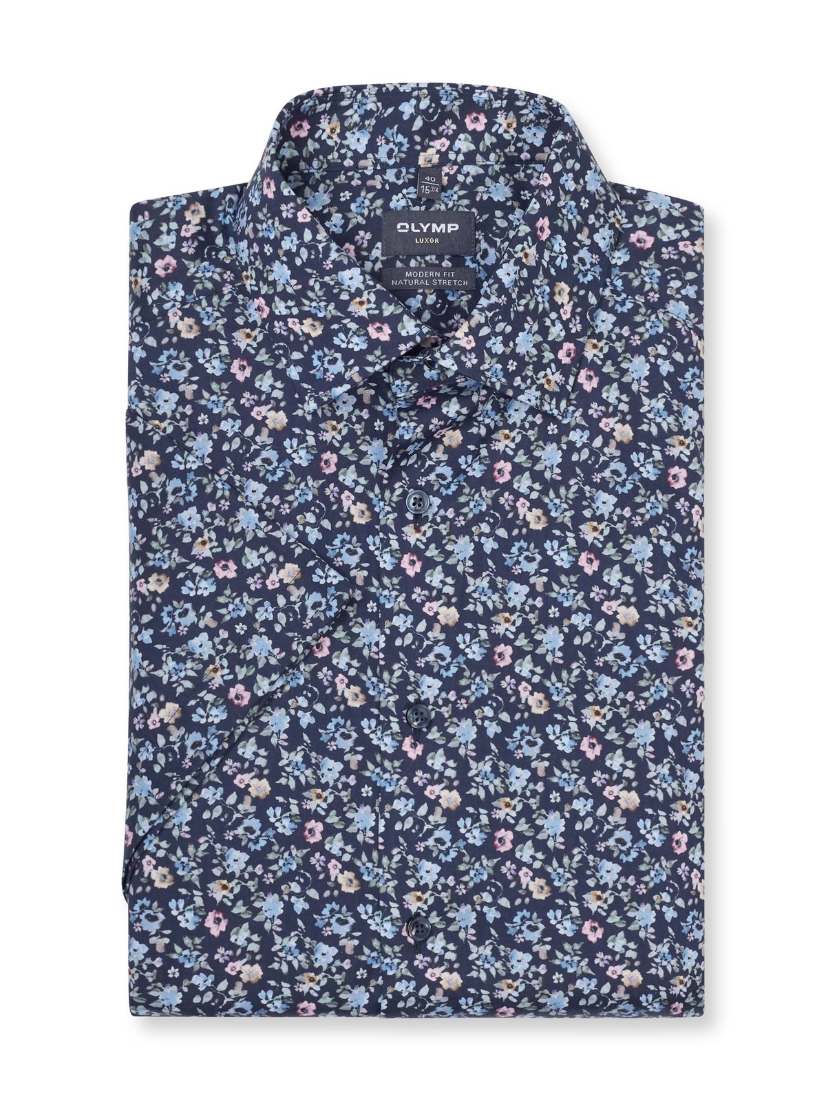 Hemd Herren Marine – OLYMP Luxor Modern Fit, Detailansicht