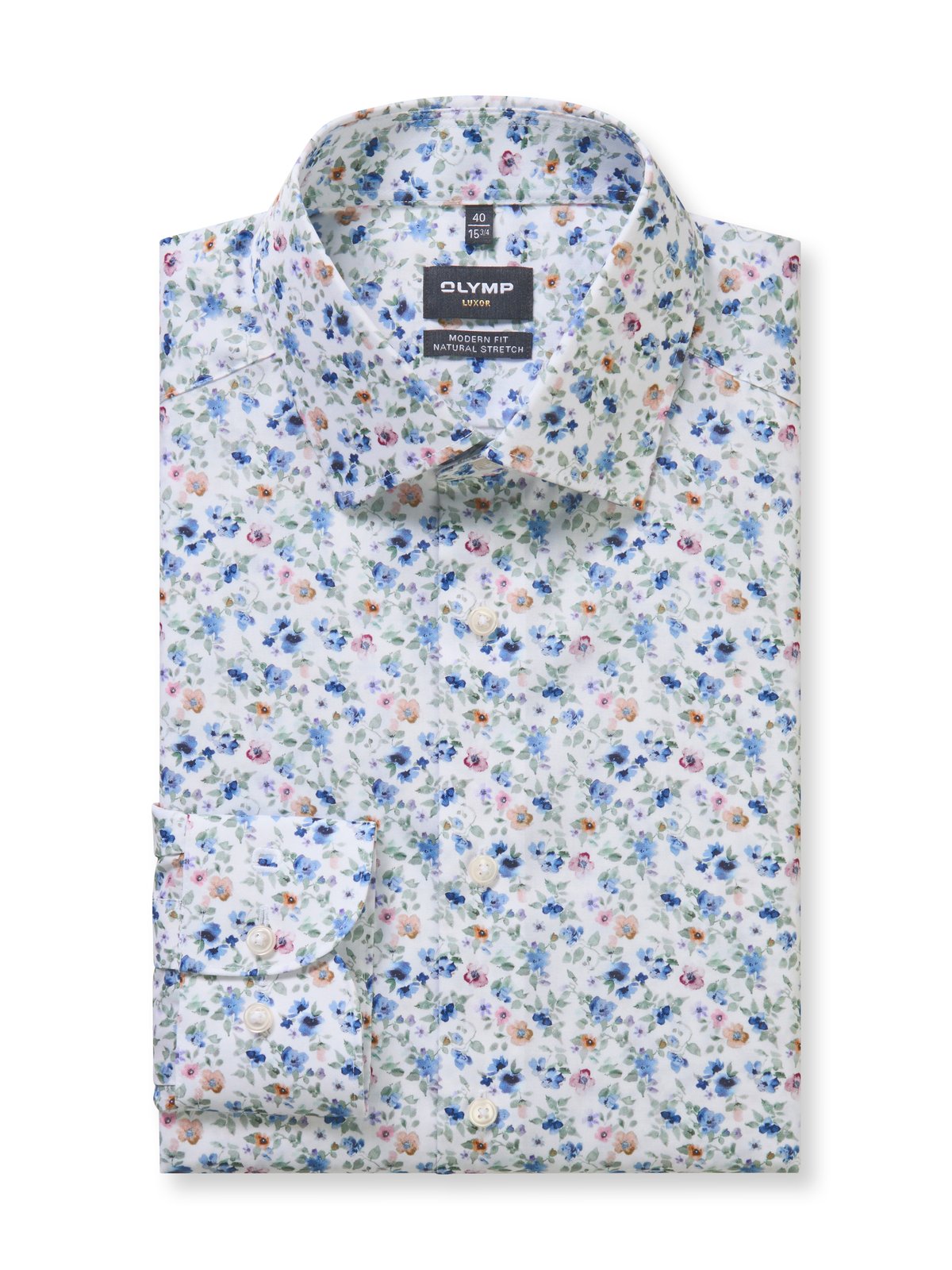 Hemd Herren Weiß – OLYMP Luxor Modern Fit Extra langer Arm, Detailansicht