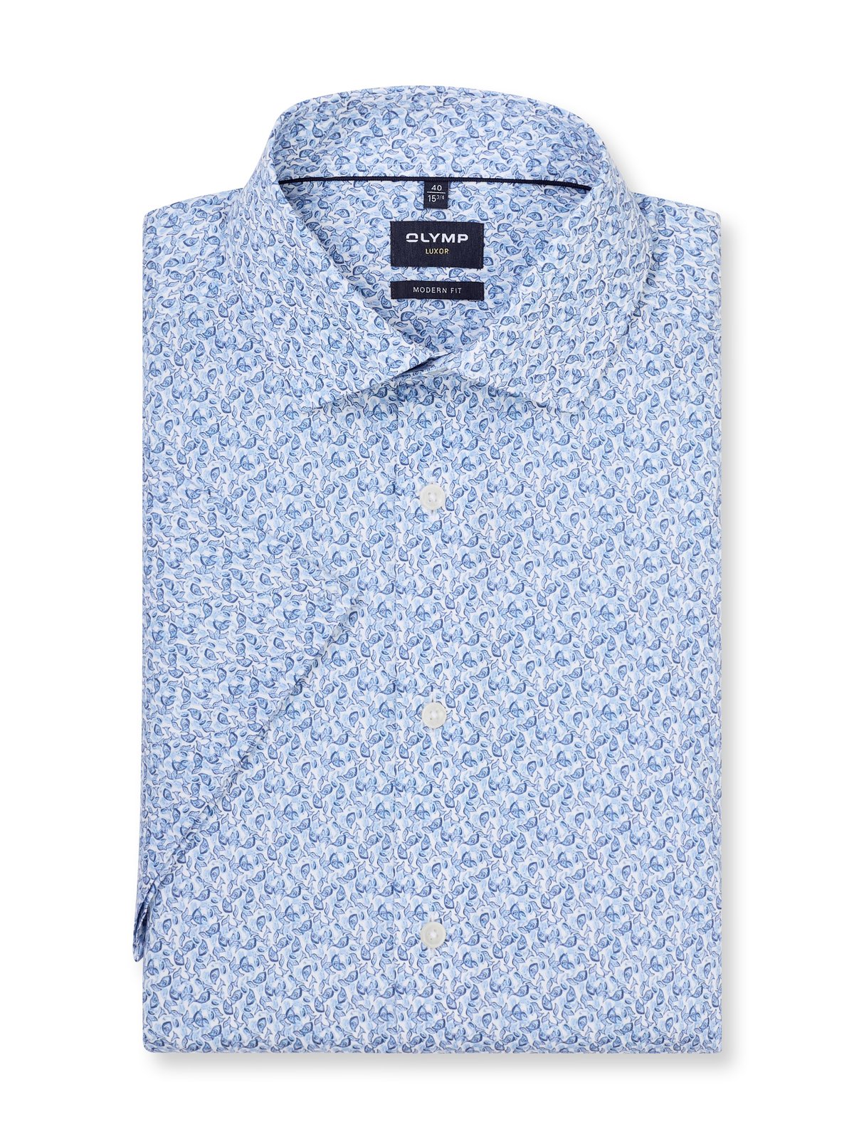 Hemd Herren Bleu – OLYMP Luxor Modern Fit, Detailansicht