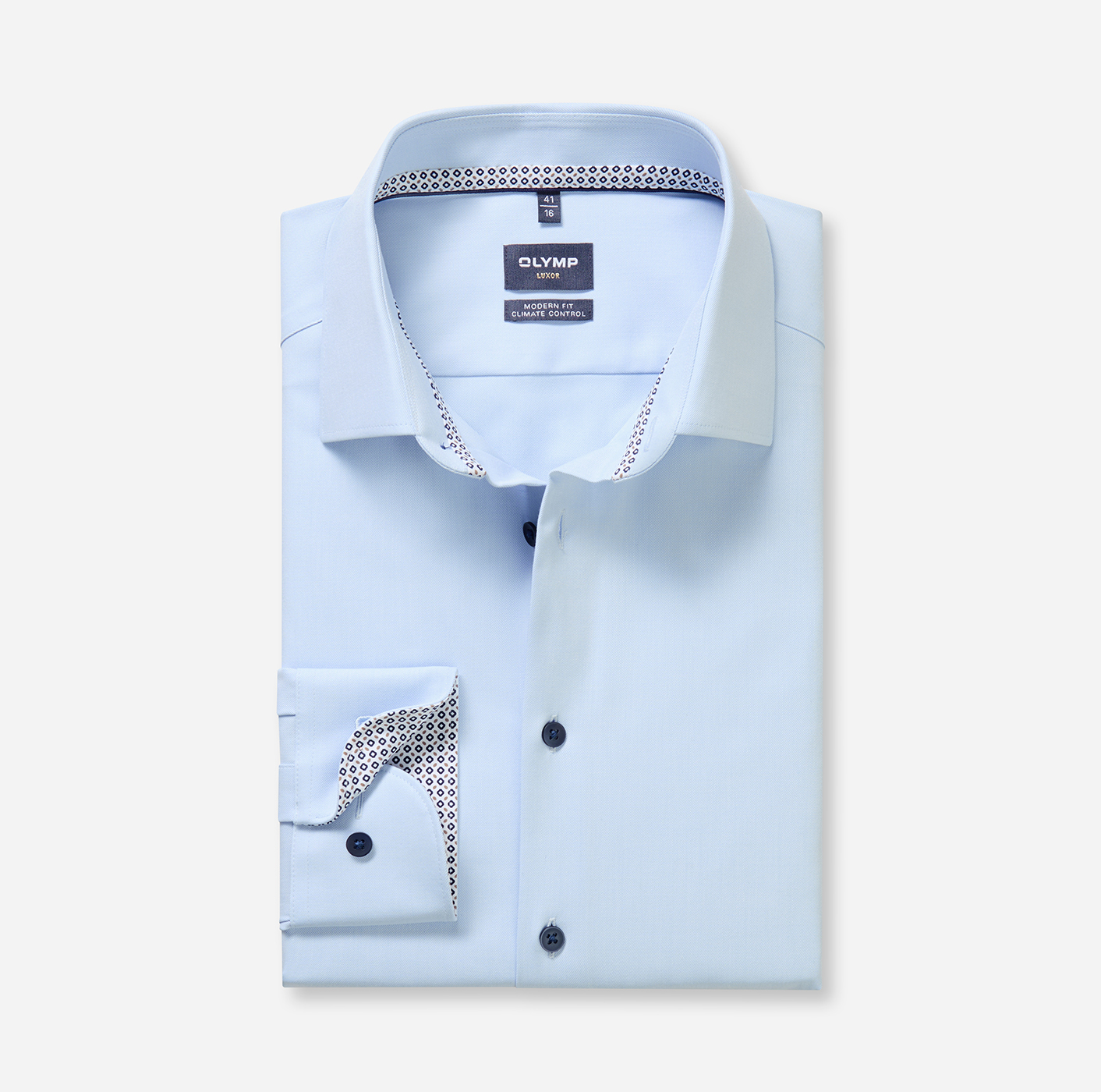 Hemd Herren Bleu – OLYMP Luxor 24/Seven Modern Fit