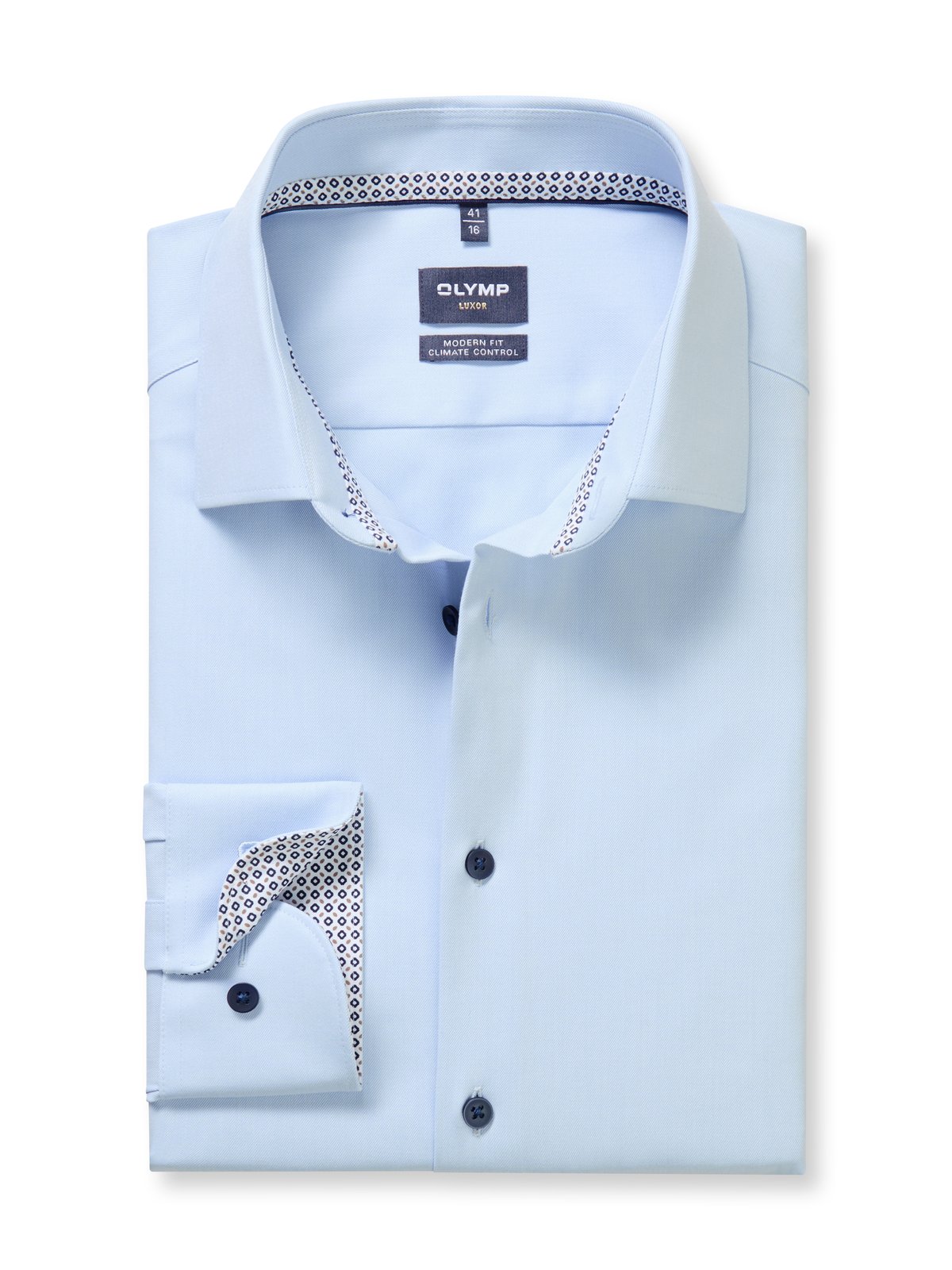 Hemd Herren Bleu – OLYMP Luxor 24/Seven Modern Fit, Detailansicht