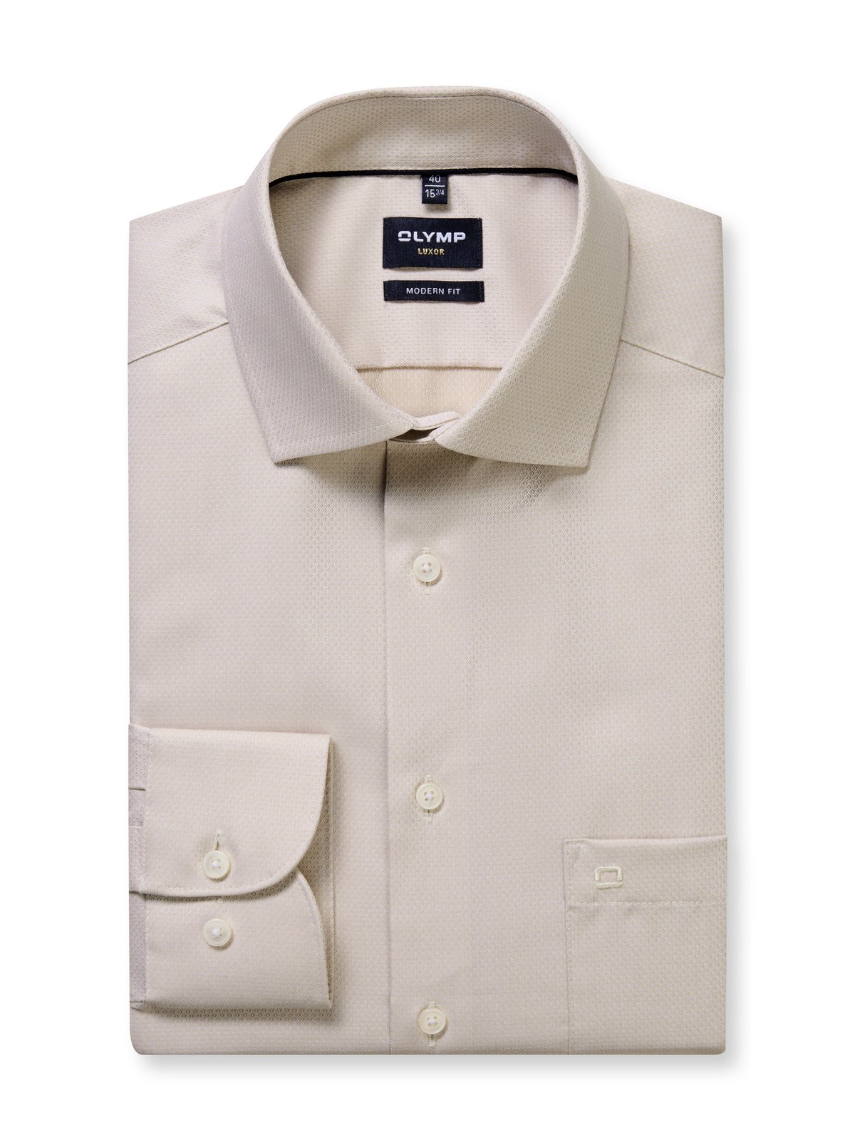 Hemd Herren Natur – OLYMP Luxor Modern Fit, Detailansicht