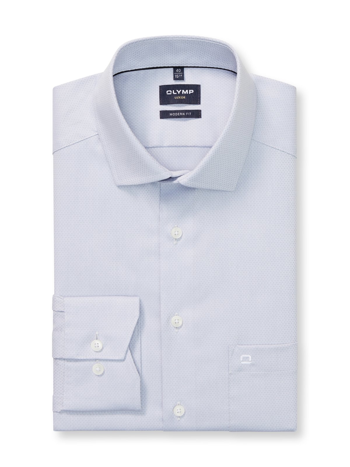 Hemd Herren Silbergrau – OLYMP Luxor Modern Fit, Detailansicht