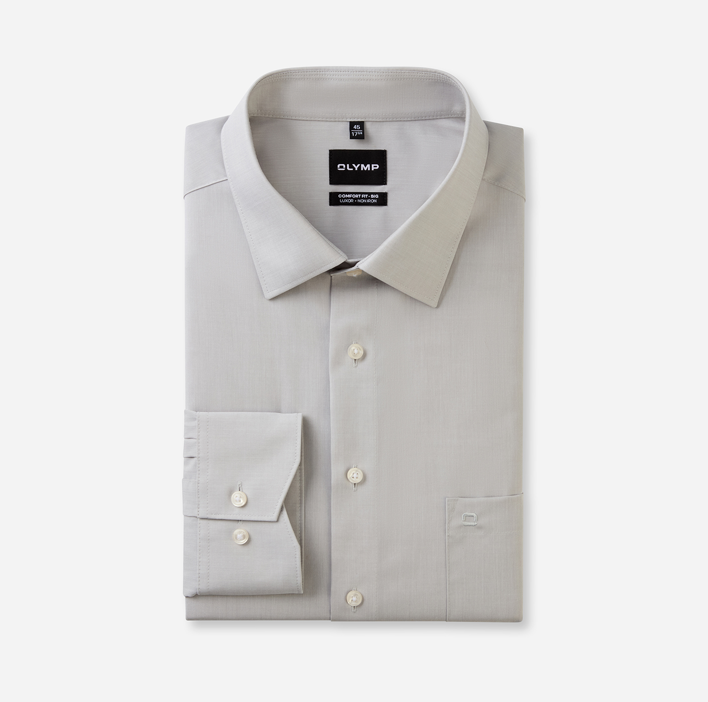 Hemd Herren Silbergrau – OLYMP Luxor Comfort Fit Big, Detailansicht