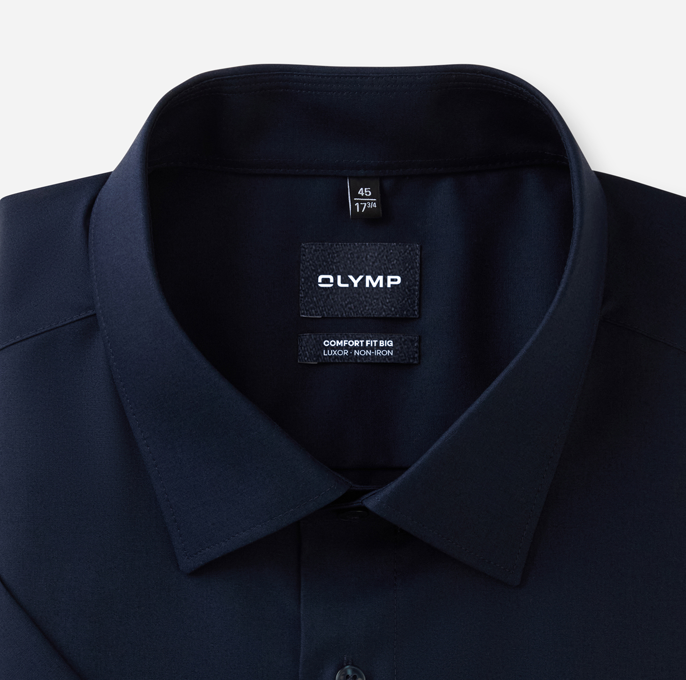 Hemd Herren Kobalt – OLYMP Luxor Comfort Fit Big, Detailansicht