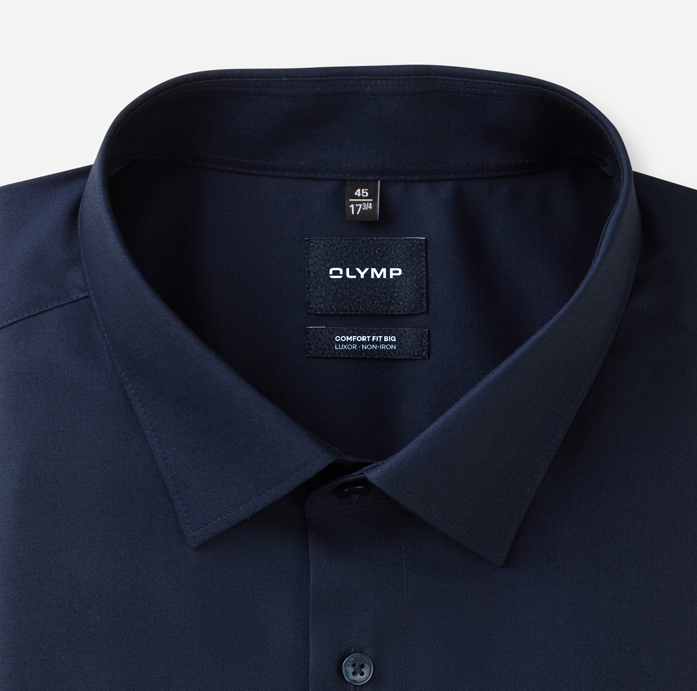 Hemd Herren Kobalt – OLYMP Luxor Comfort Fit Big, Detailansicht