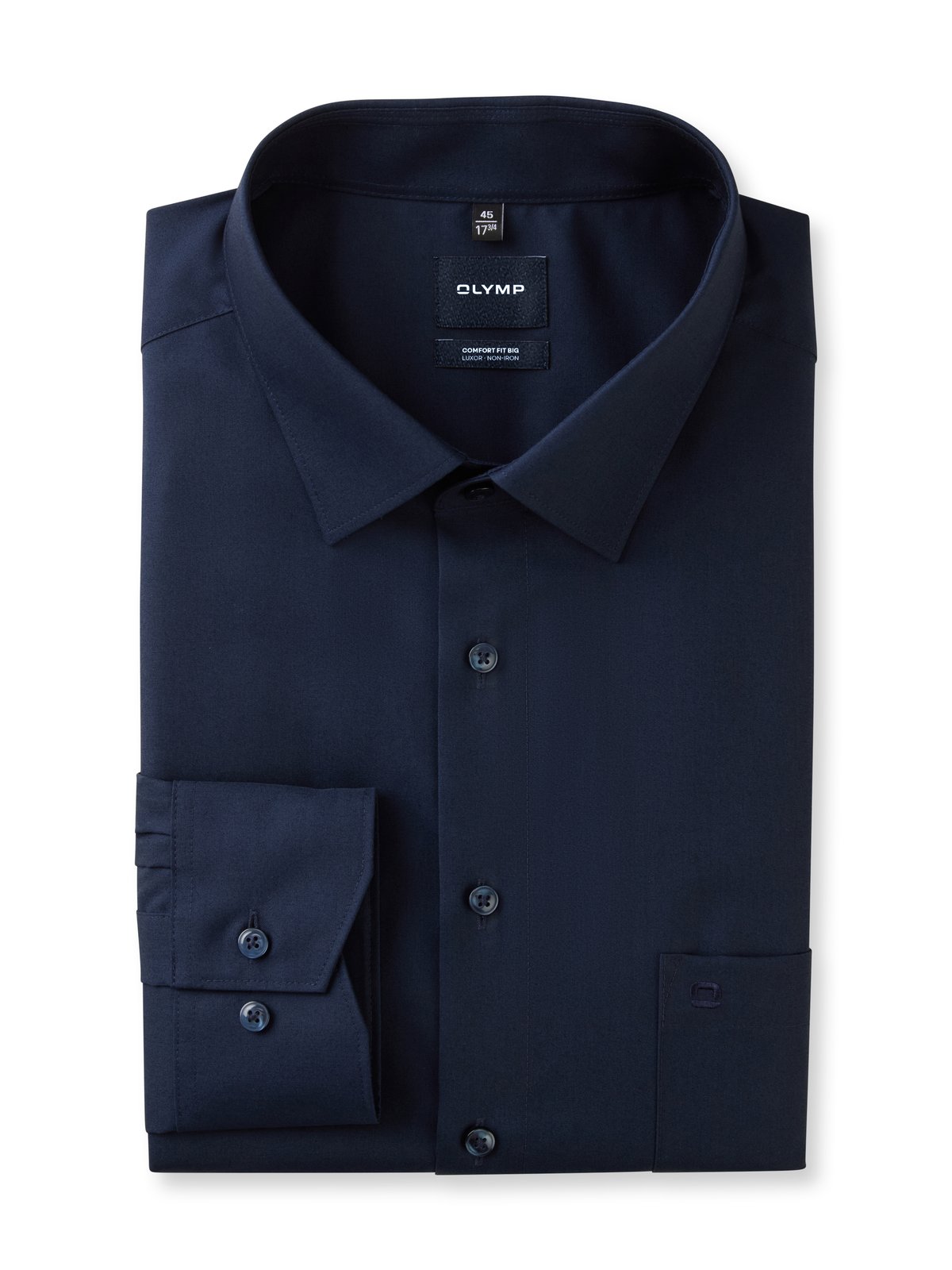 Hemd Herren Kobalt – OLYMP Luxor Comfort Fit Big, Detailansicht