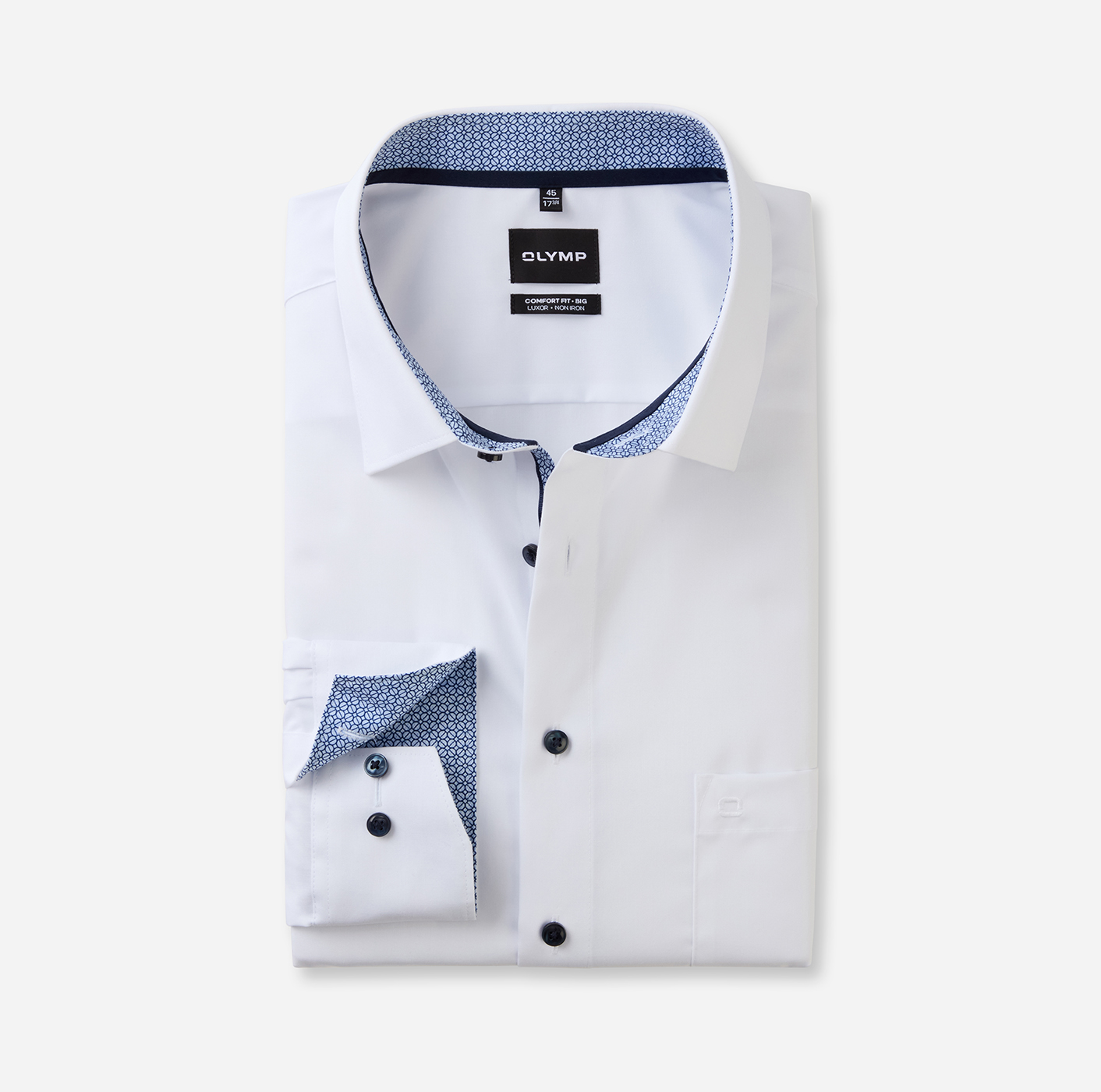Hemd Herren Weiß – OLYMP Luxor Comfort Fit Big, Detailansicht