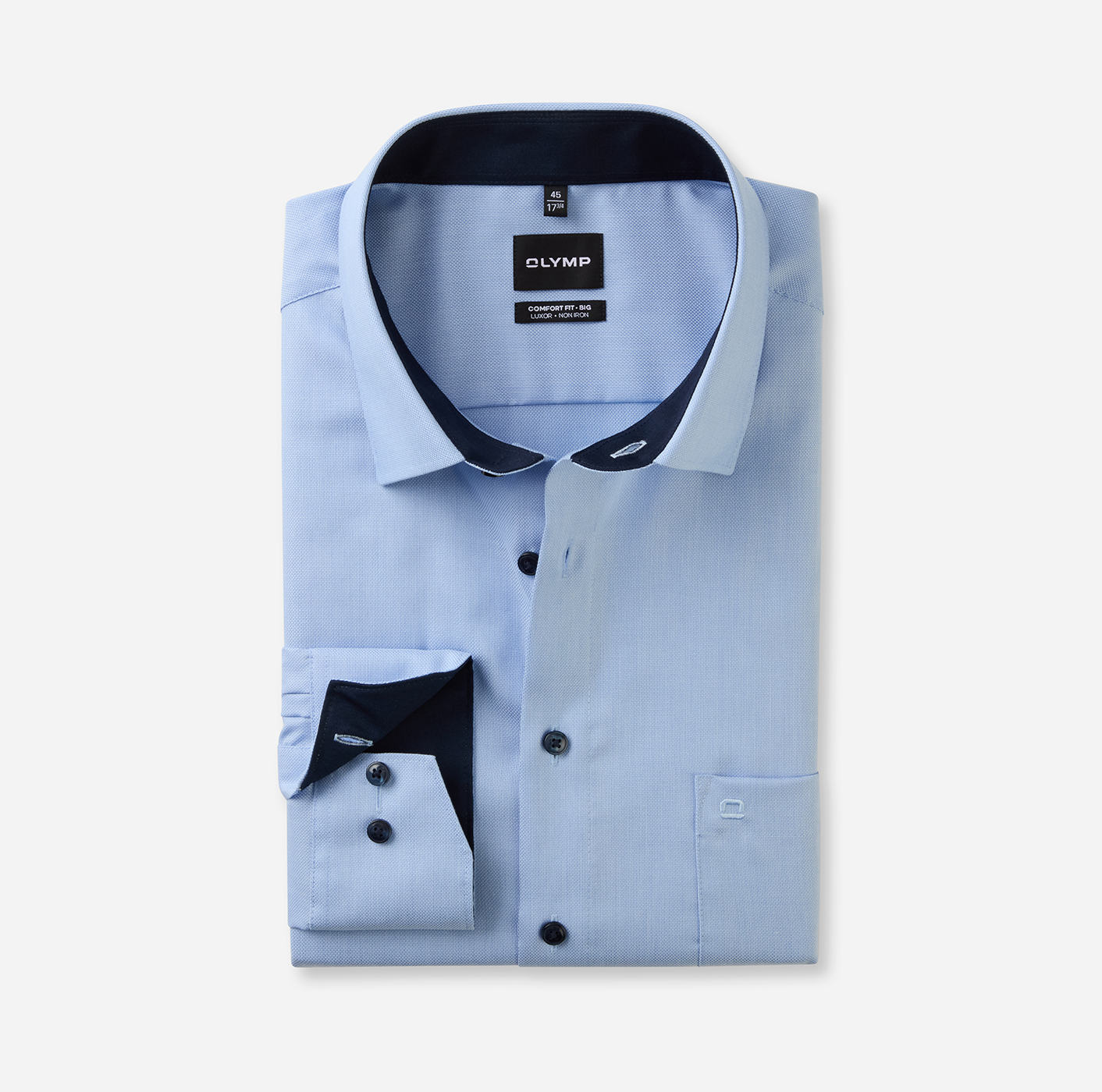 Hemd Herren Hellblau – OLYMP Luxor Comfort Fit Big, Detailansicht