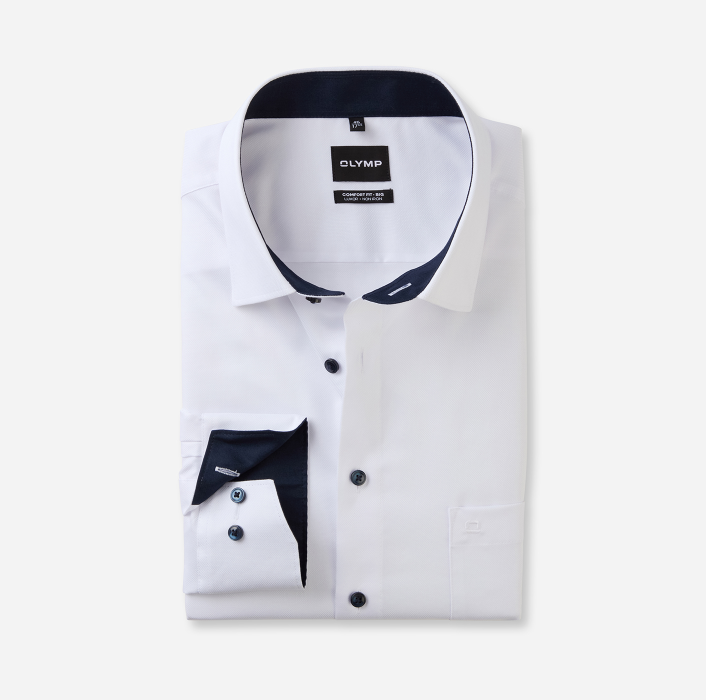Hemd Herren Weiß – OLYMP Luxor Comfort Fit Big, Detailansicht