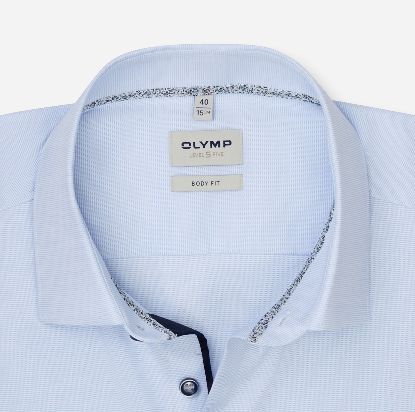 Hemd Herren Bleu – OLYMP Level Five Body Fit Extra langer Arm, Detailansicht