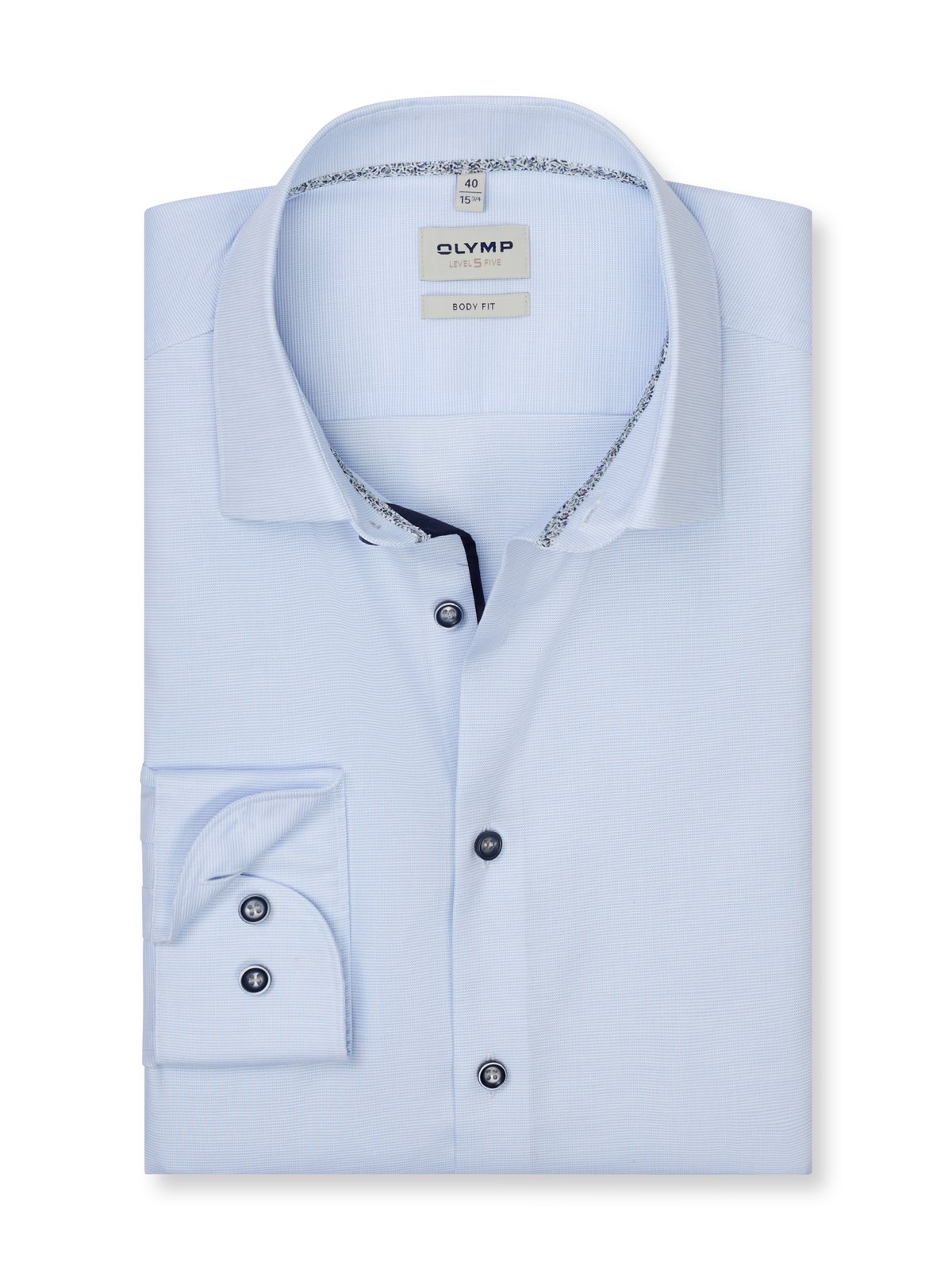 Hemd Herren Bleu – OLYMP Level Five Body Fit Extra langer Arm, Detailansicht