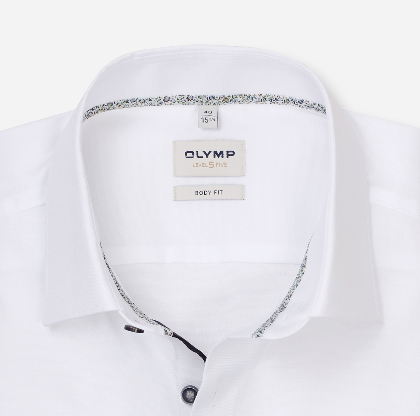 Hemd Herren Weiß – OLYMP Level Five Body Fit Extra langer Arm, Detailansicht