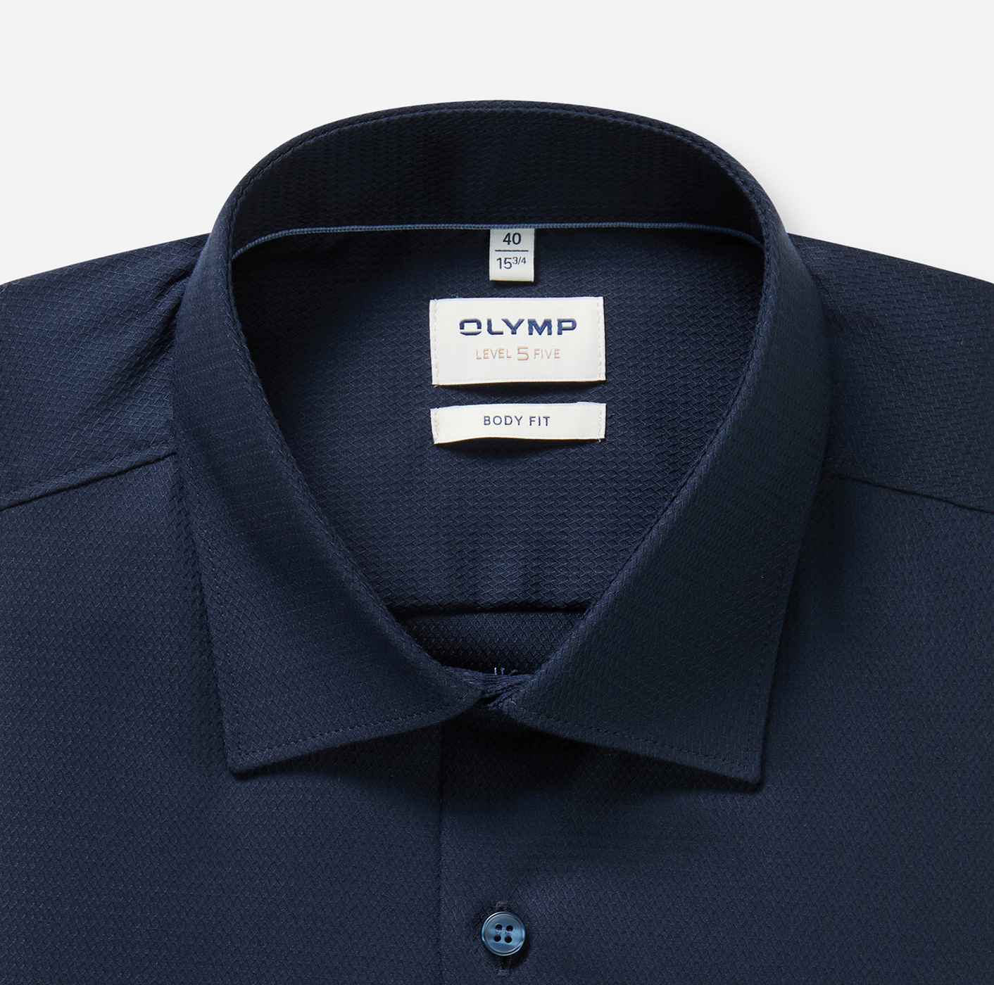 Hemd Herren Marine – OLYMP Level Five Body Fit, Detailansicht