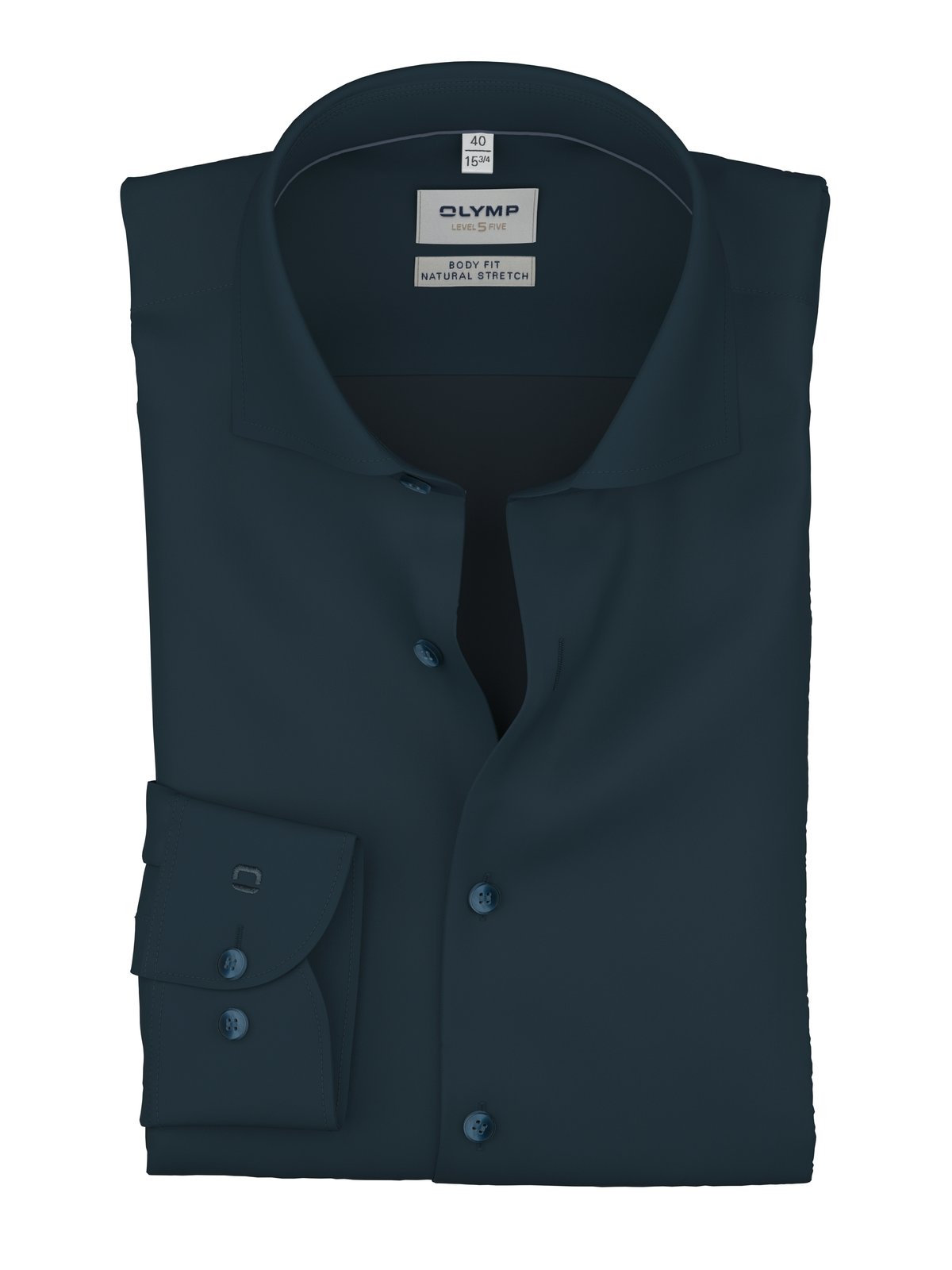 Hemd Herren Marine – OLYMP Level Five Body Fit, Detailansicht