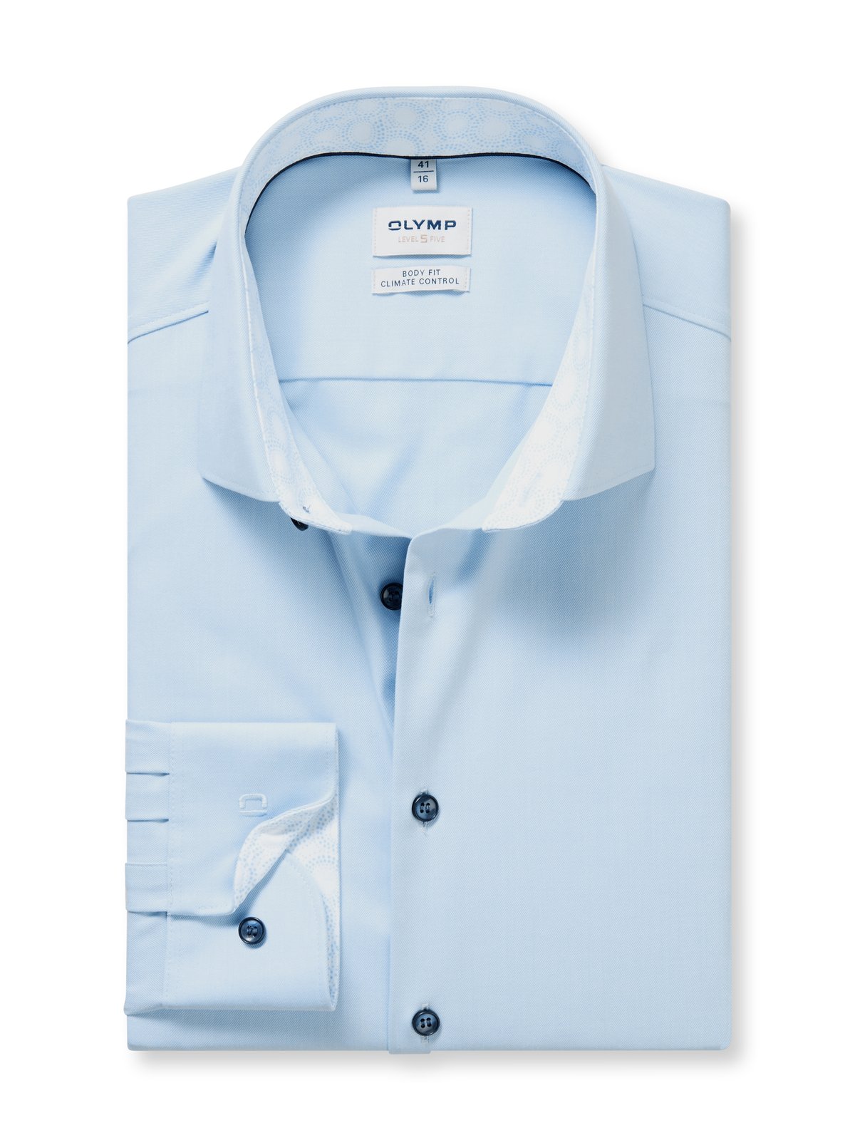 Hemd Herren Bleu – OLYMP Level Five 24/Seven Body Fit, Detailansicht