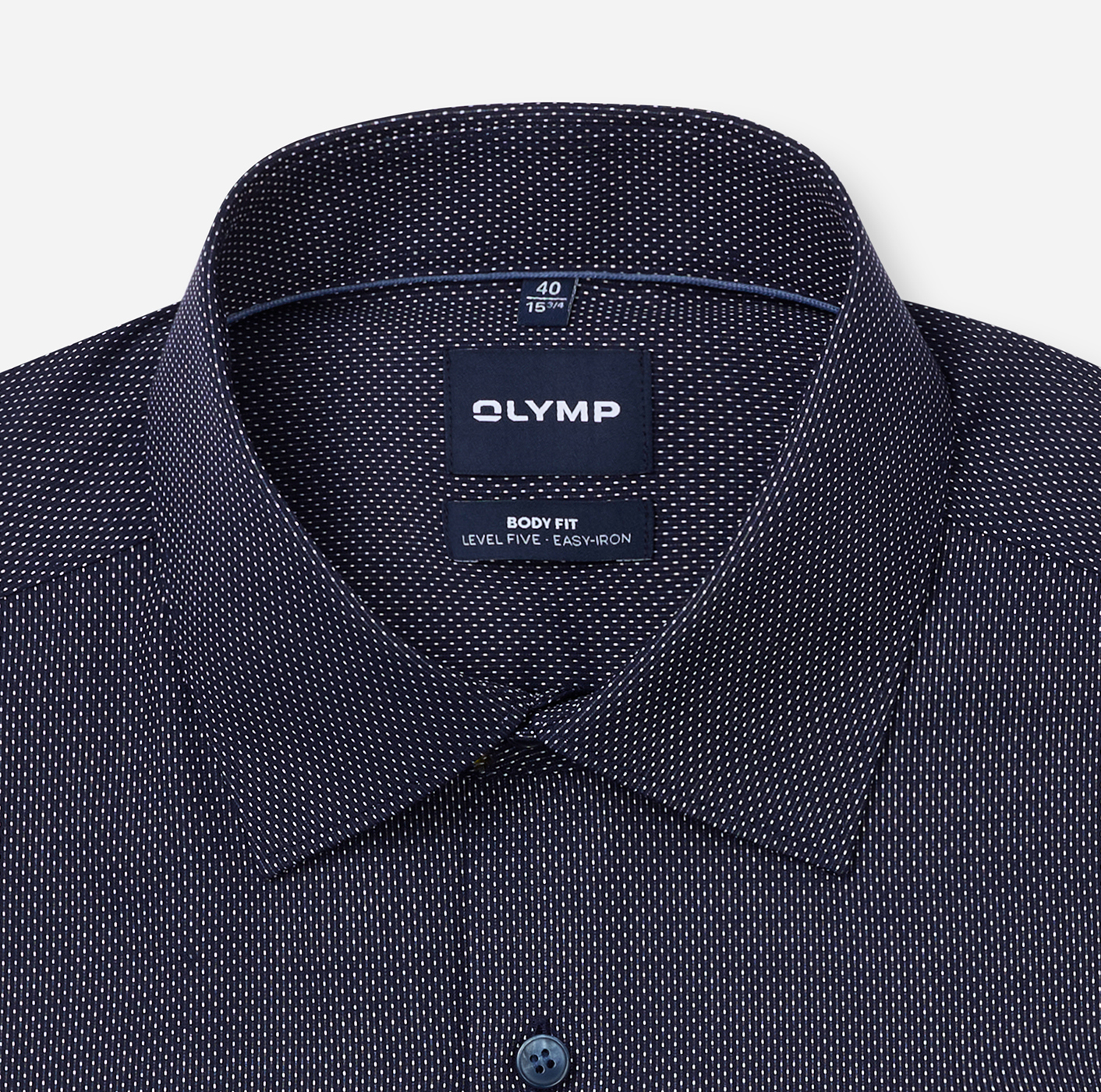Hemd Herren Nachtblau – OLYMP Level Five Body Fit, Detailansicht
