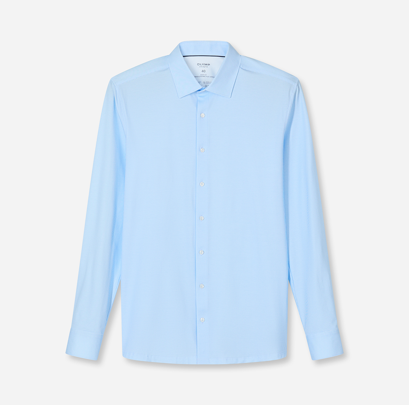 Hemd Herren Bleu – OLYMP Level Five 24/Seven Body Fit, Detailansicht