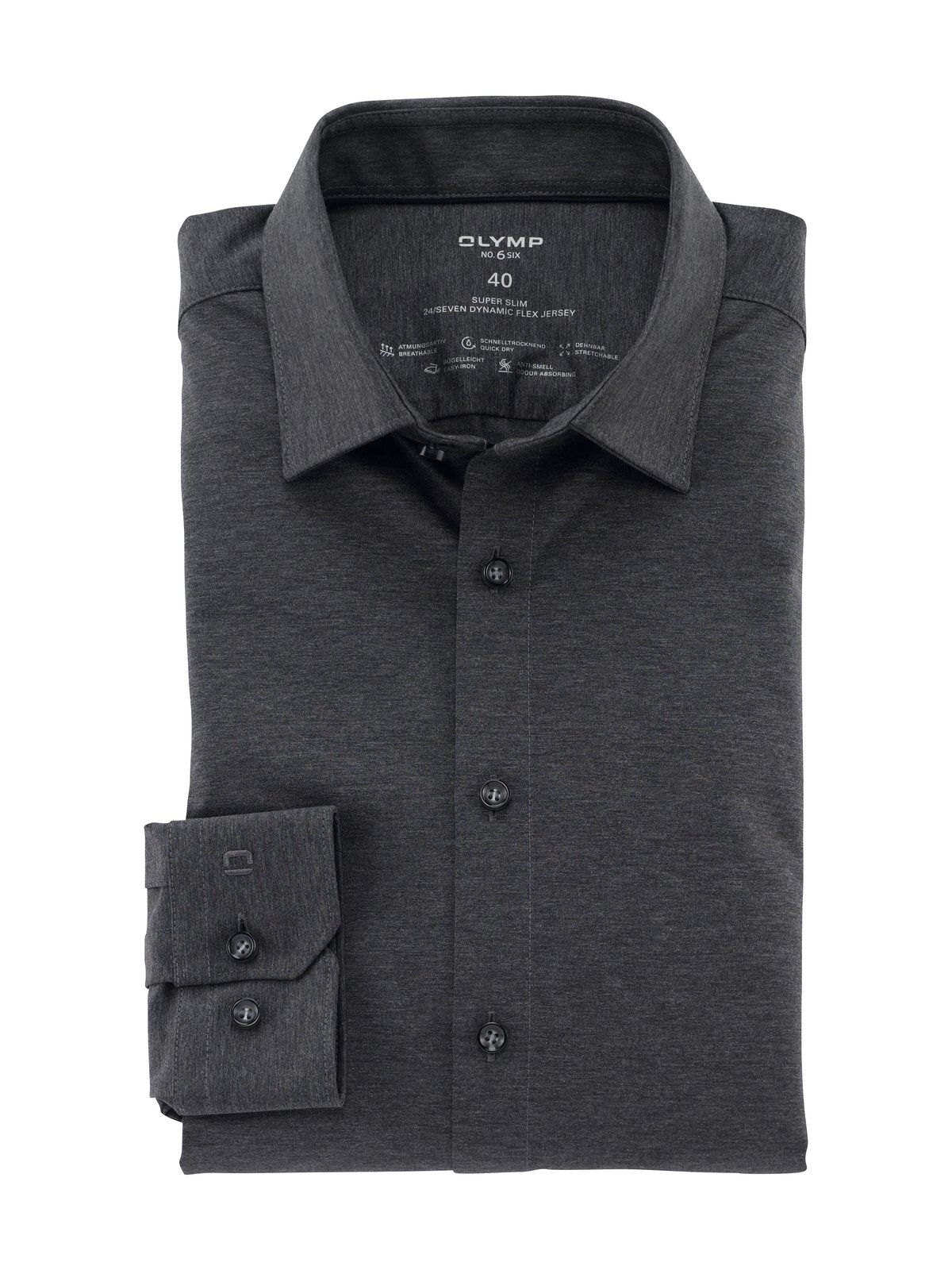 Hemd Herren Anthrazit – OLYMP No. Six 24/Seven Super Slim
