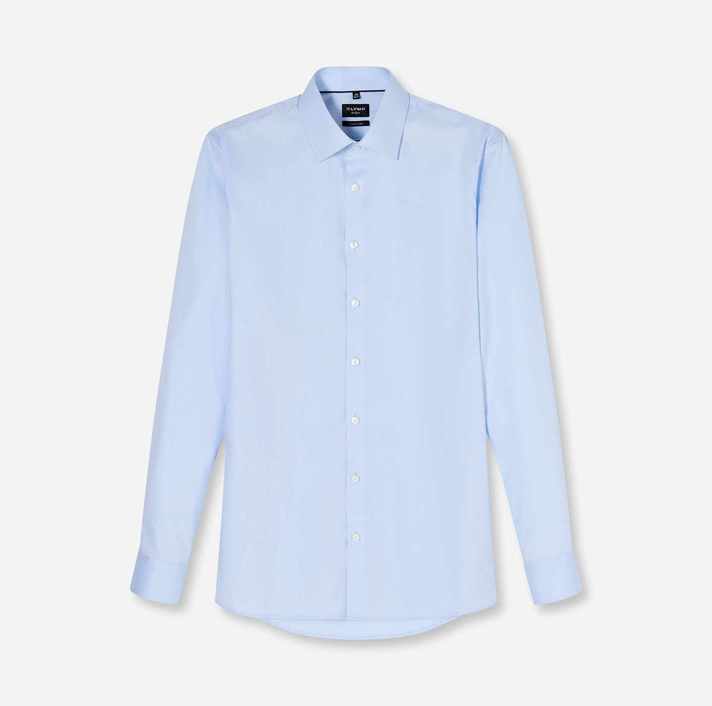 Hemd Herren Bleu – OLYMP No. Six Super Slim, Detailansicht