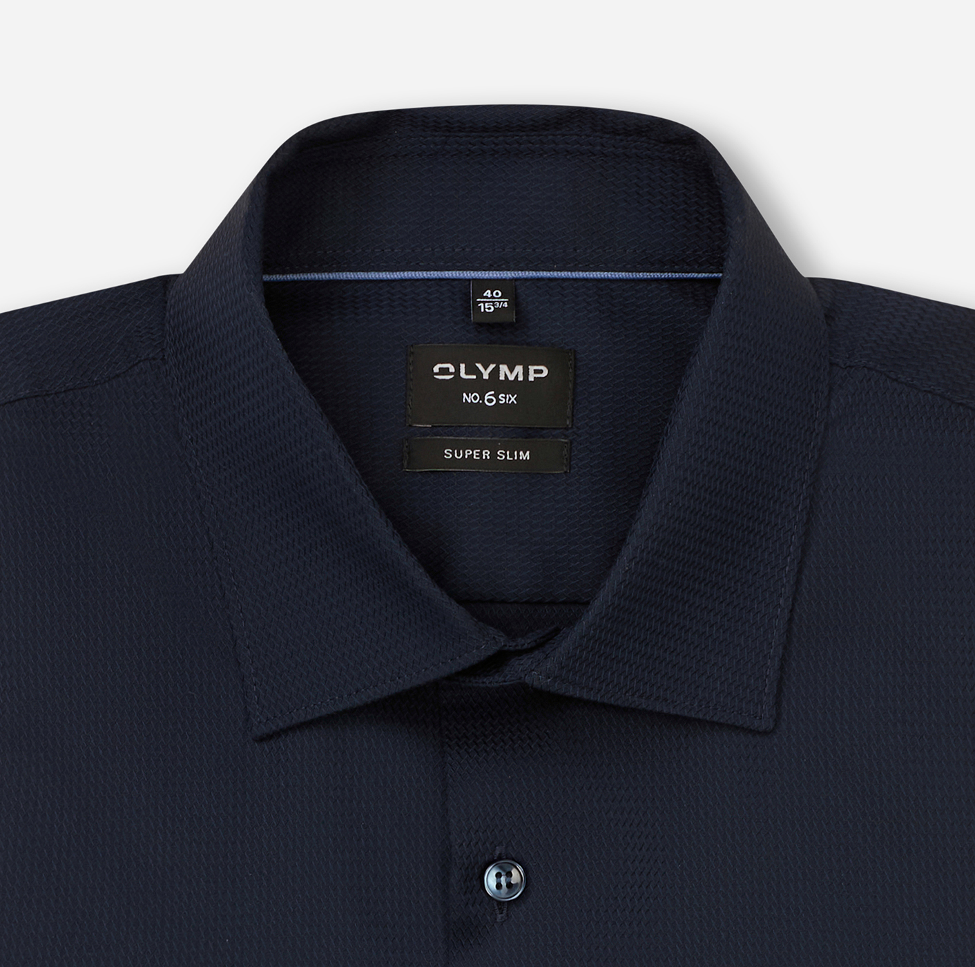 Hemd Herren Marine – OLYMP No. Six Super Slim, Detailansicht