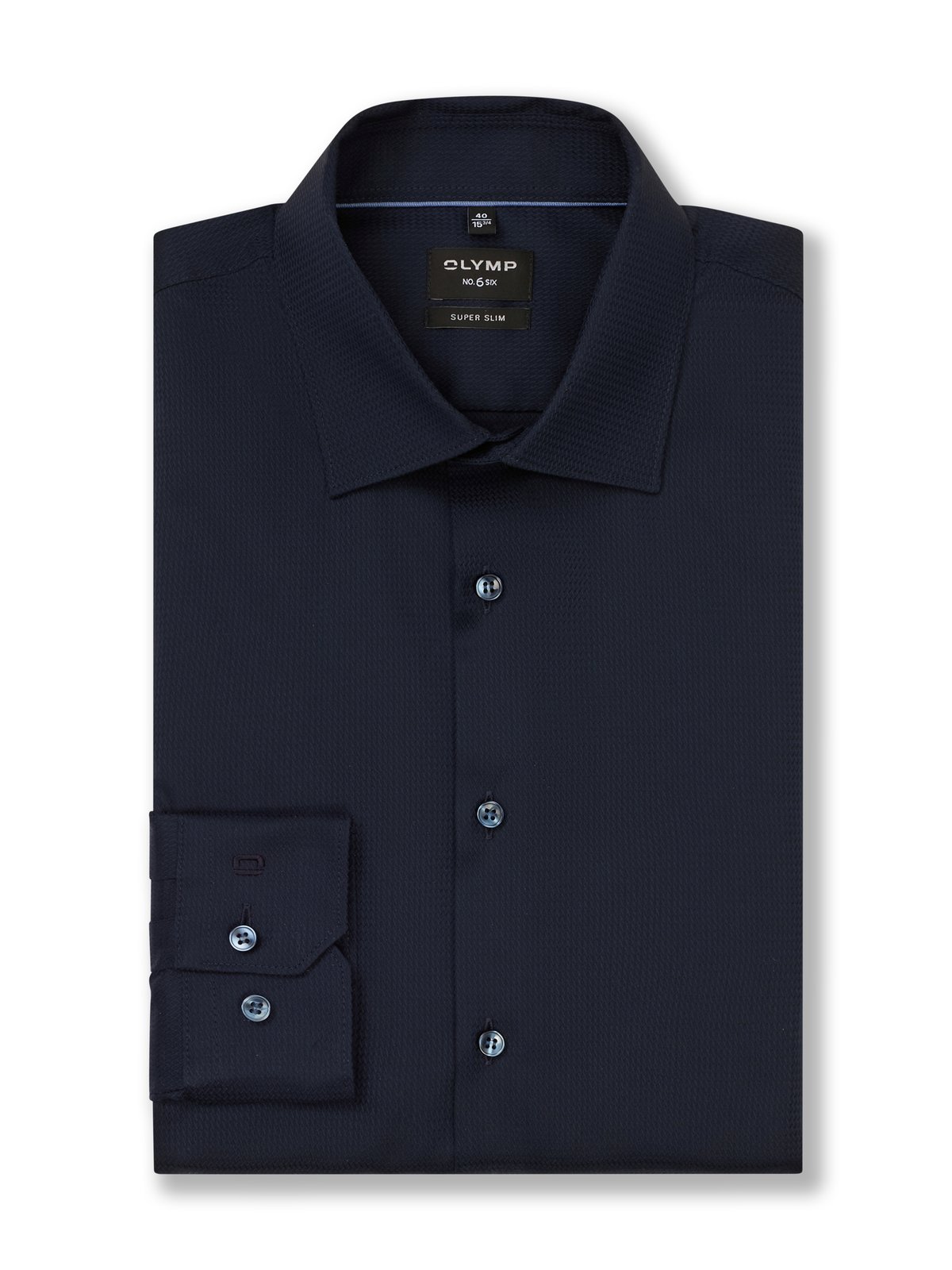 Hemd Herren Marine – OLYMP No. Six Super Slim, Detailansicht