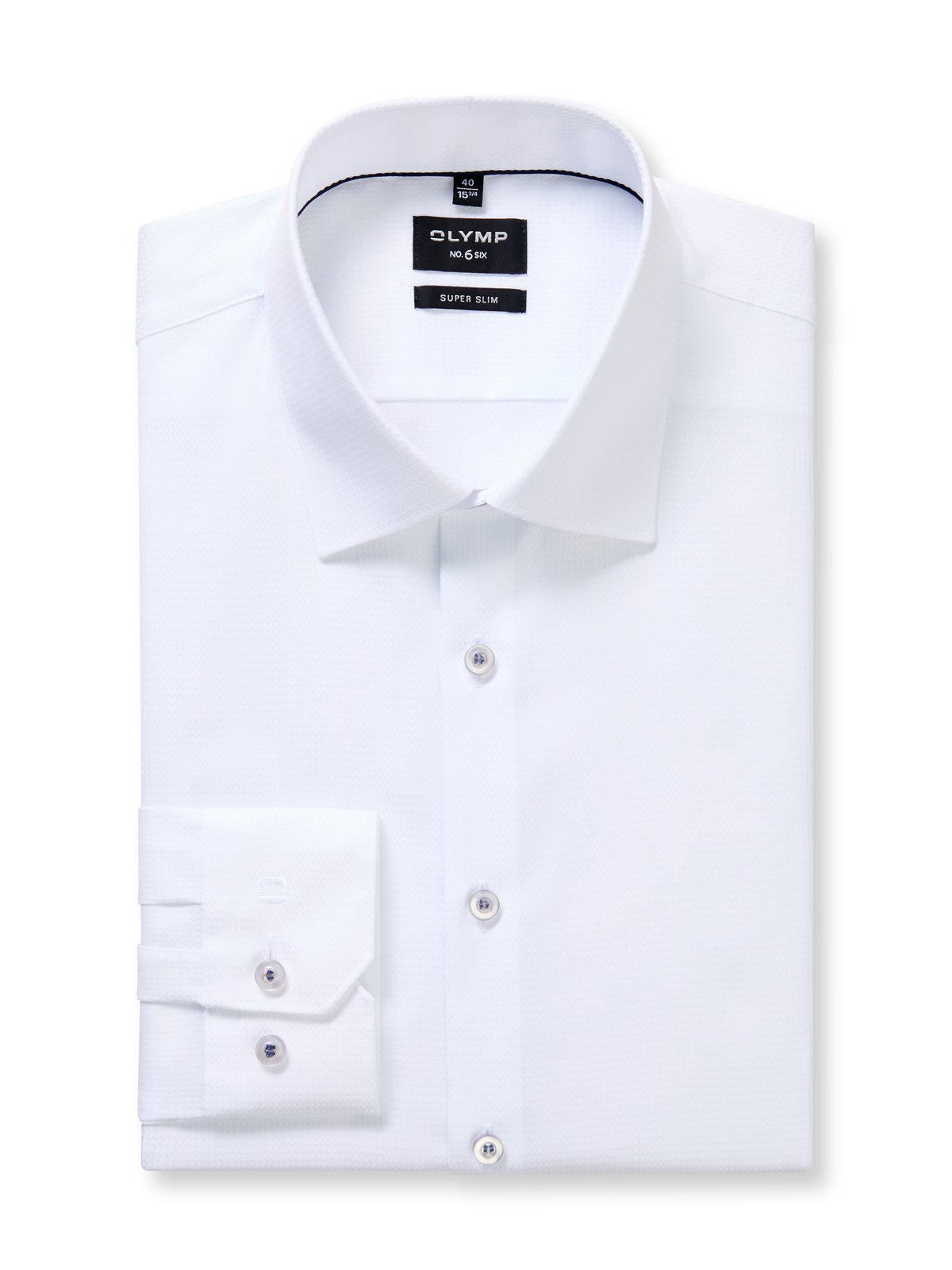 Hemd Herren Weiß – OLYMP No. Six Super Slim, Detailansicht