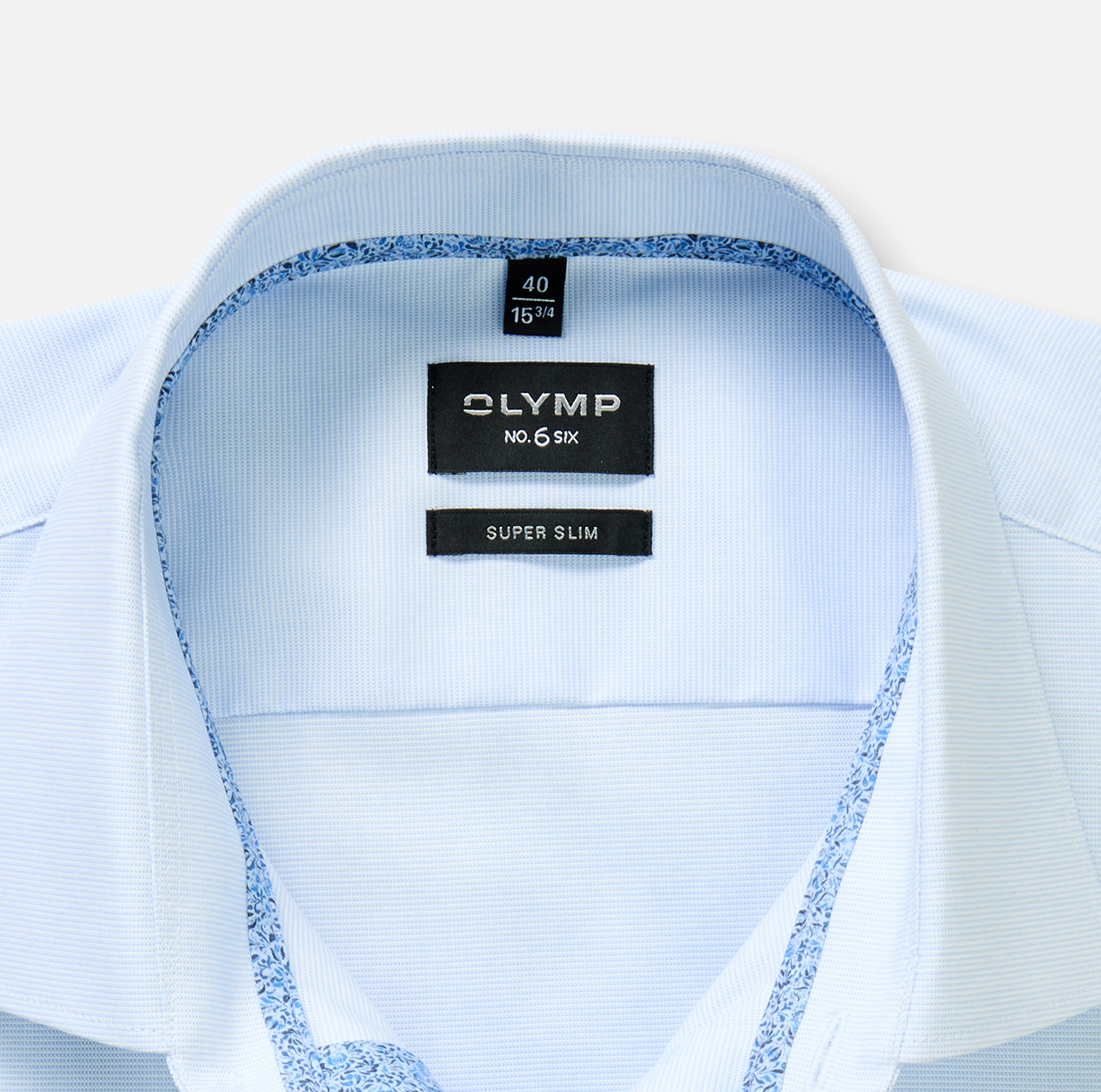 Hemd Herren Bleu – OLYMP No. Six Super Slim, Detailansicht