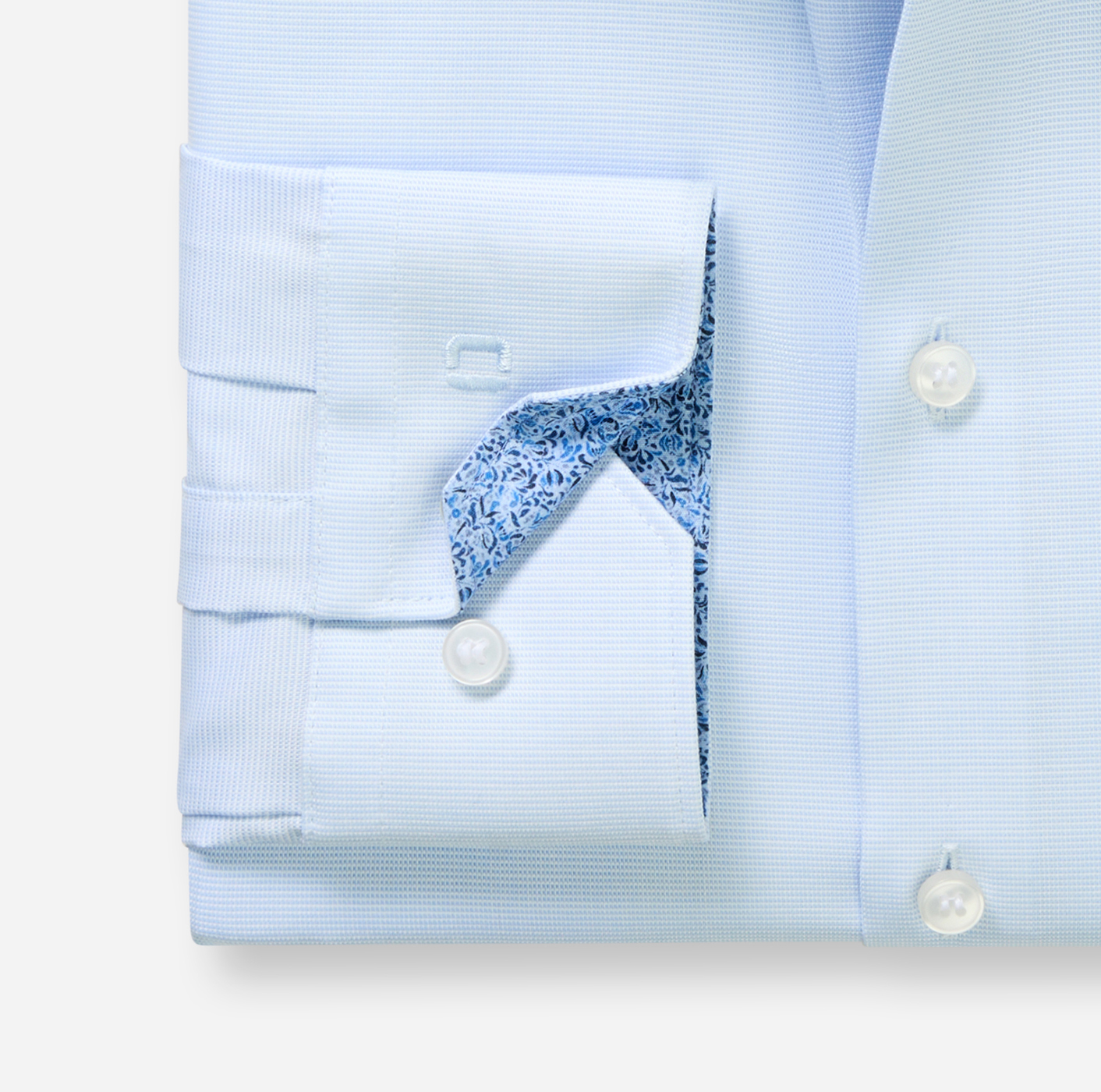 Hemd Herren Bleu – OLYMP No. Six Super Slim, Detailansicht