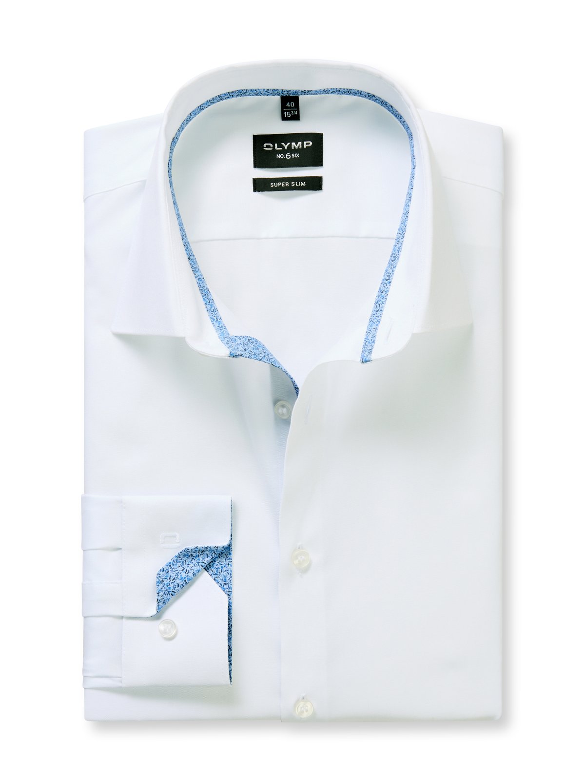 Hemd Herren Weiß – OLYMP No. Six Super Slim, Detailansicht