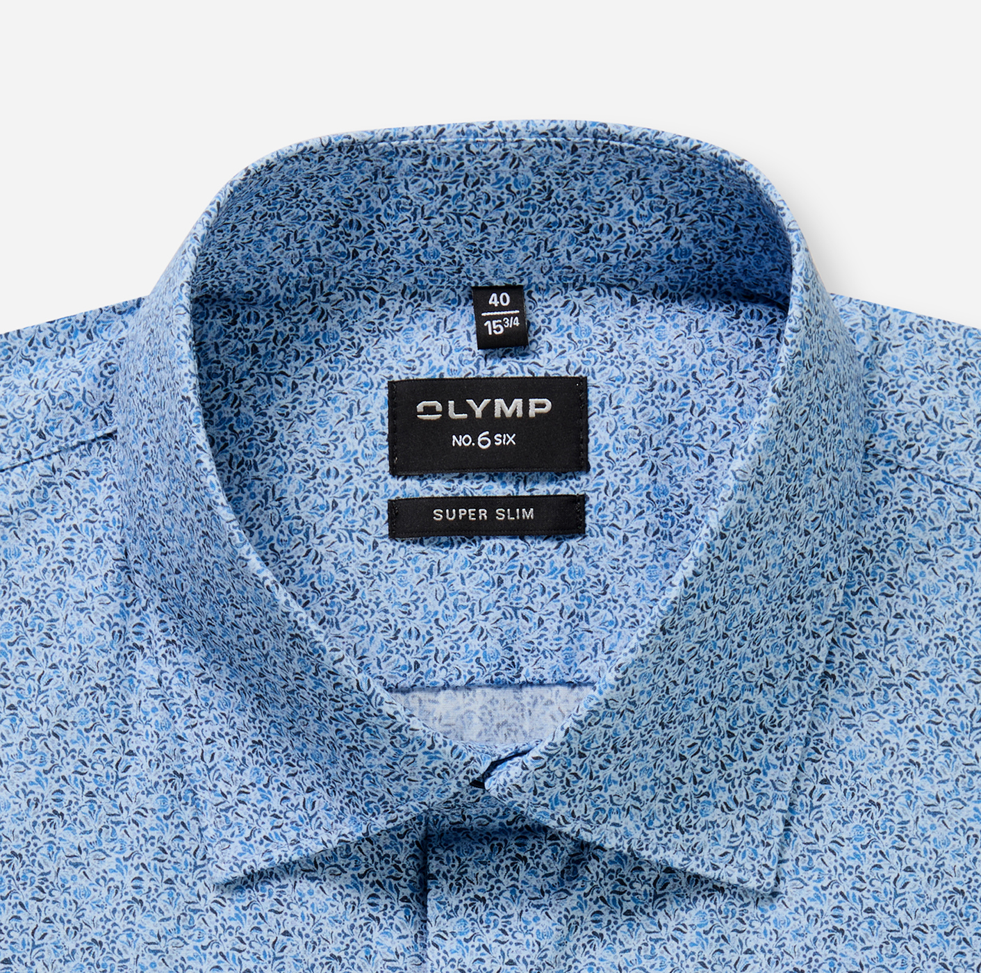 Hemd Herren Bleu – OLYMP No. Six Super Slim, Detailansicht
