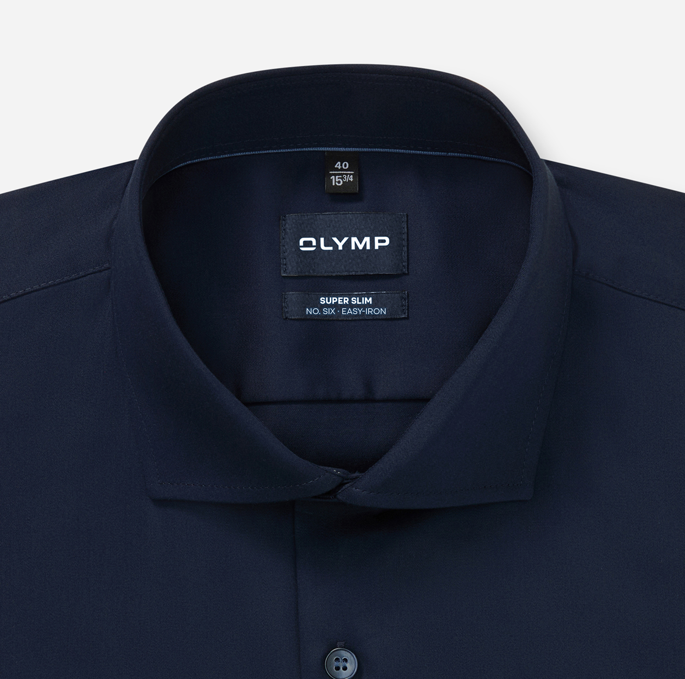 Hemd Herren Kobalt – OLYMP No. Six Super Slim, Detailansicht