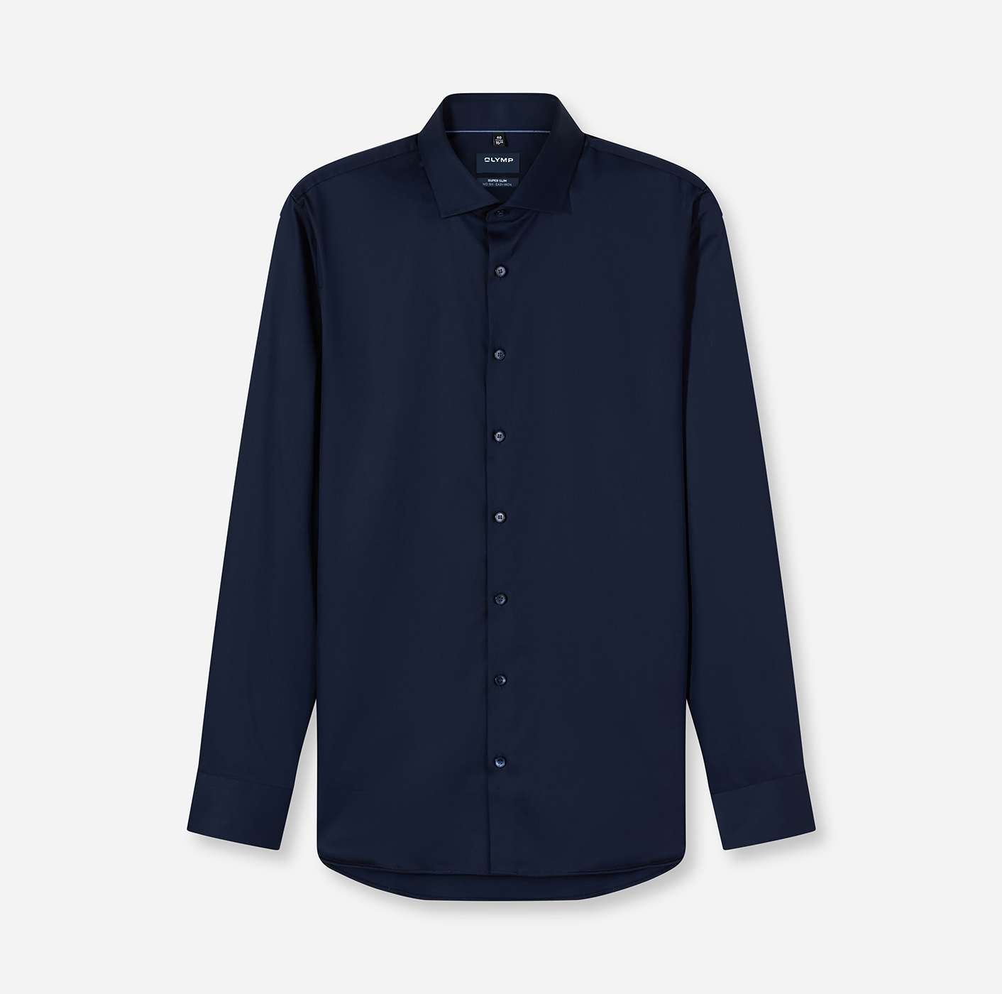 Hemd Herren Kobalt – OLYMP No. Six Super Slim, Detailansicht