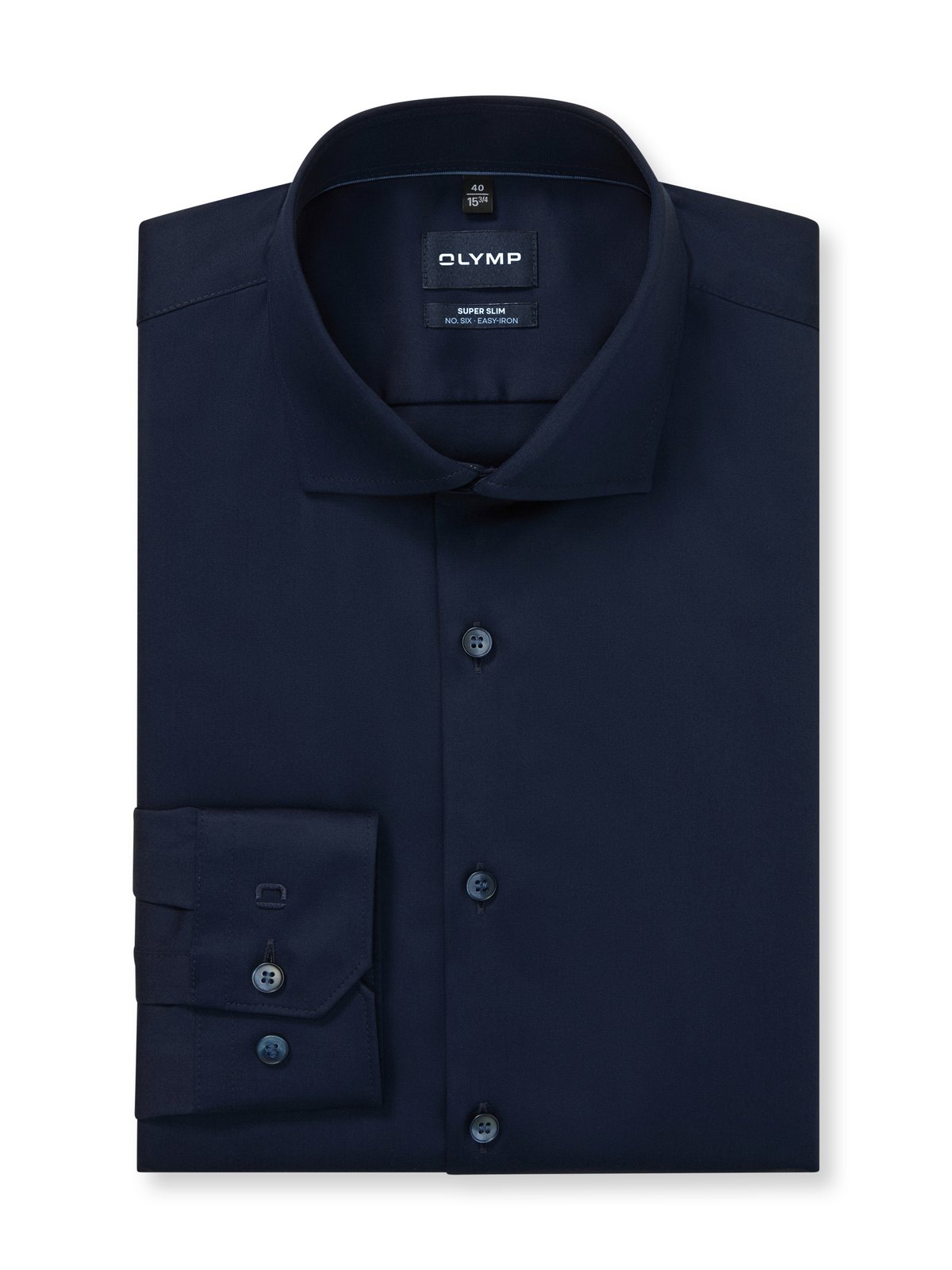 Hemd Herren Kobalt – OLYMP No. Six Super Slim, Detailansicht
