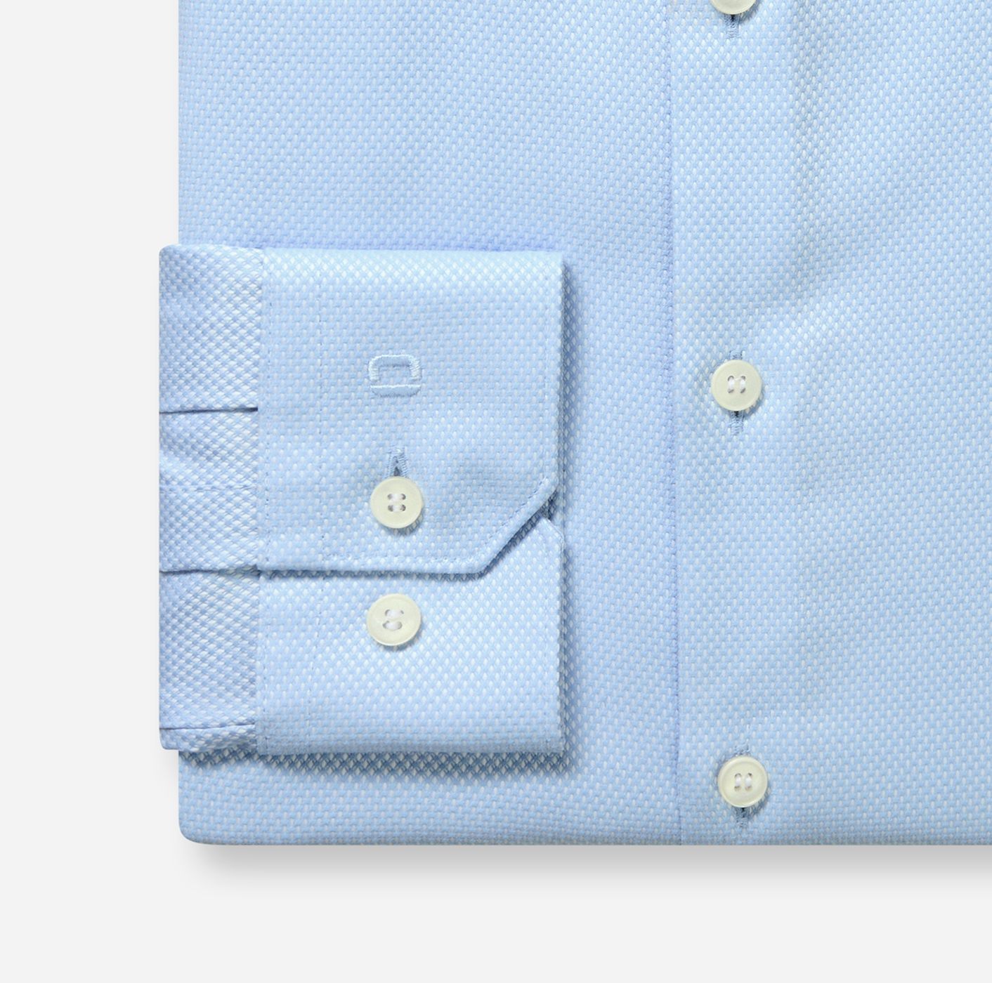 Hemd Herren Bleu – OLYMP No. Six Super Slim, Detailansicht