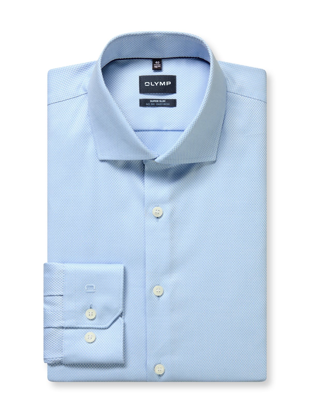 Hemd Herren Bleu – OLYMP No. Six Super Slim, Detailansicht
